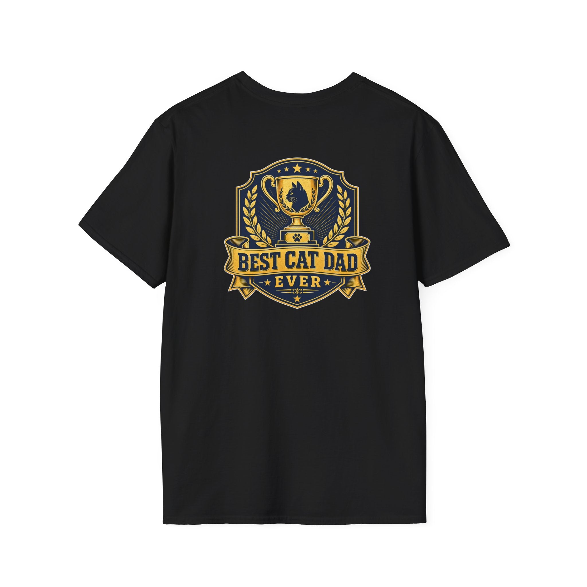 Best Cat Dad Ever Shirt Vintage Trophy Badge Cat Lover Graphic Tee Dark Humor Tee Unique Gift Funny Tshirt