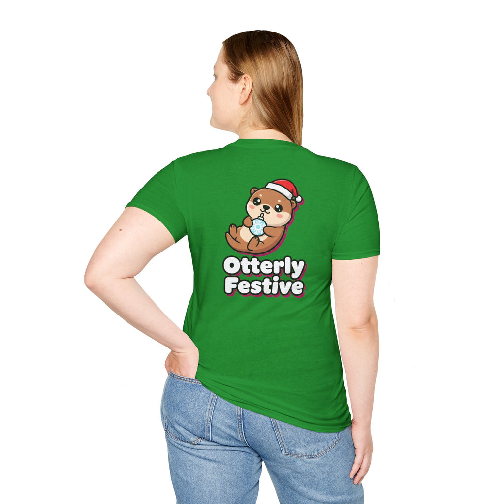 Cute Christmas Shirt Otterly Festive Funny Animal Unisex Softstyle Tee Christmas Gift