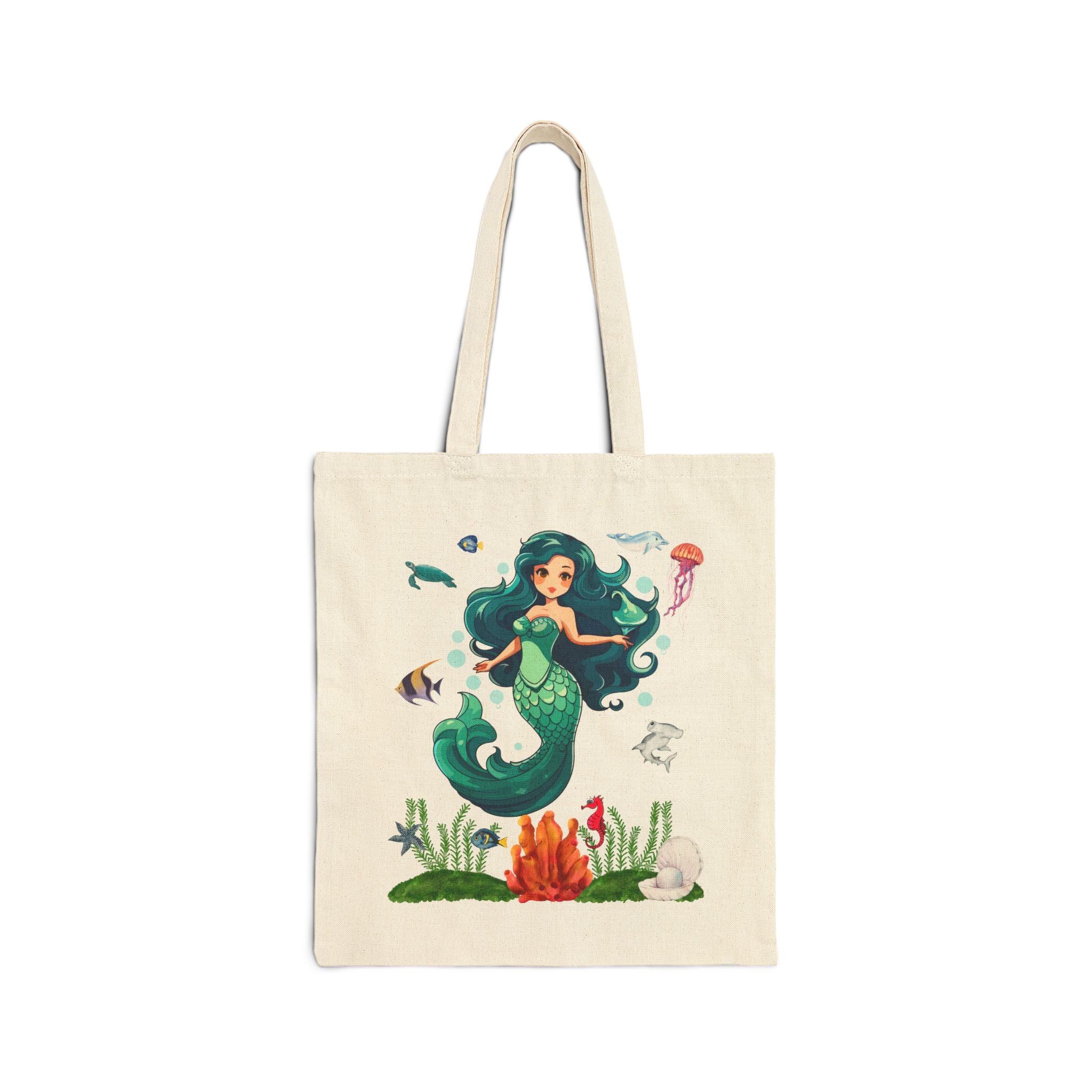 Women's Tote Bag Marine Life Cotton Canvas Bag Girl Best Gift Back To School New Best Gift