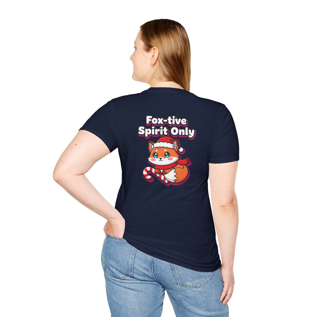 Cute Christmas Shirt Foxtive Spirit Only Funny Animal Unisex Softstyle Tee Christmas Gift