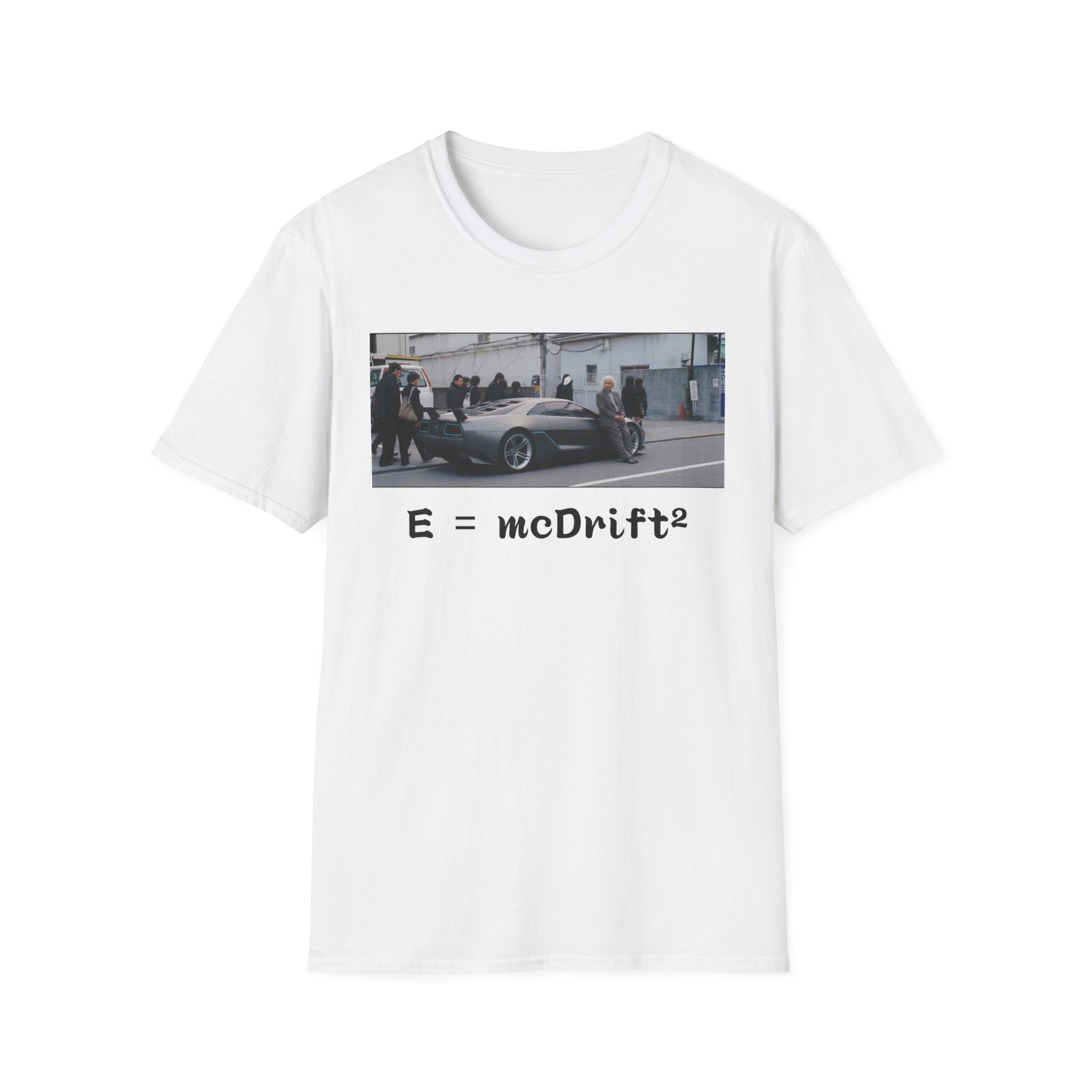 Funny Einstein Drift T-Shirt Speed Racing Car Unisex Softstyle TShirt Gift Men