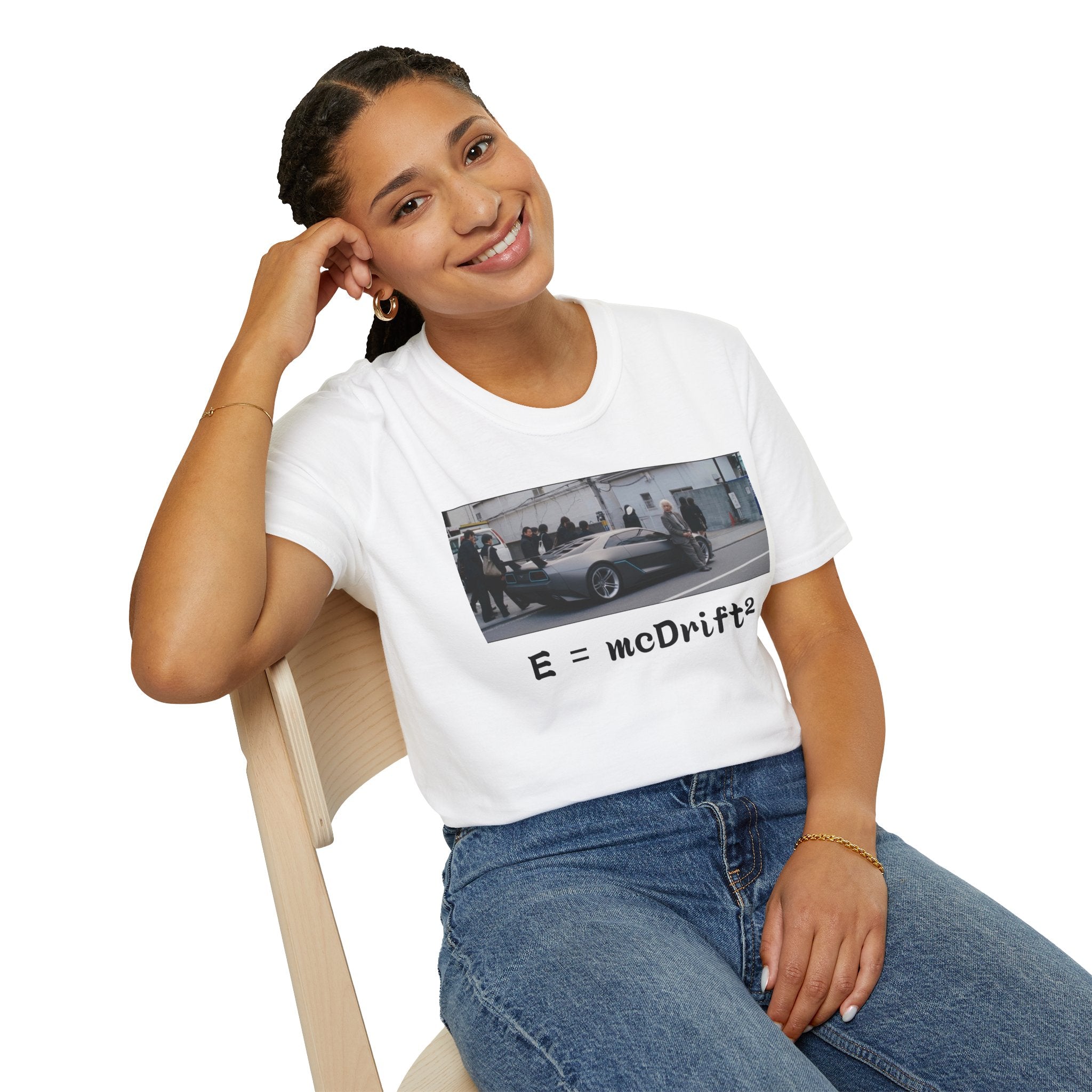 Funny Einstein Drift T-Shirt Speed Racing Car Unisex Softstyle TShirt Gift Men