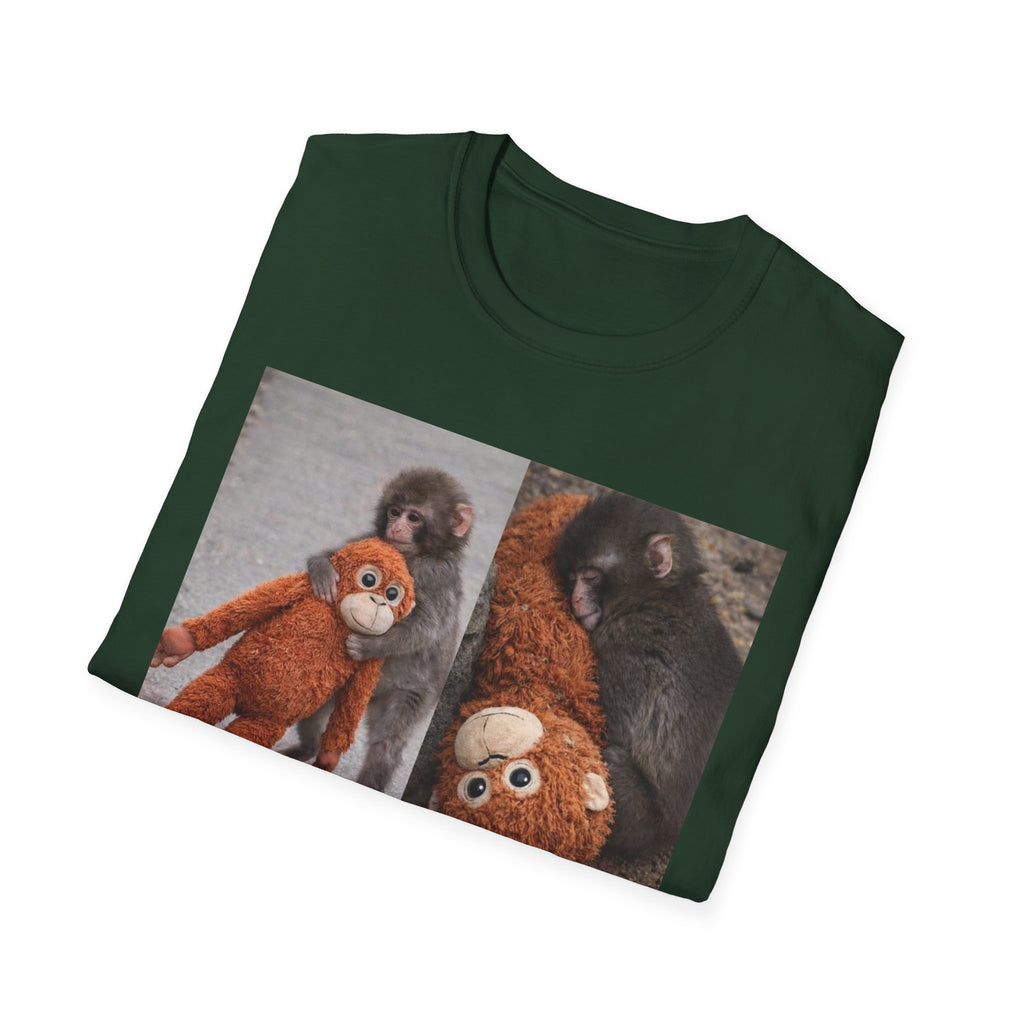 Funny Punch Monkey Viral Animal Tshirt Cute Trendy Unisex Softstyle T-Shirt Gift
