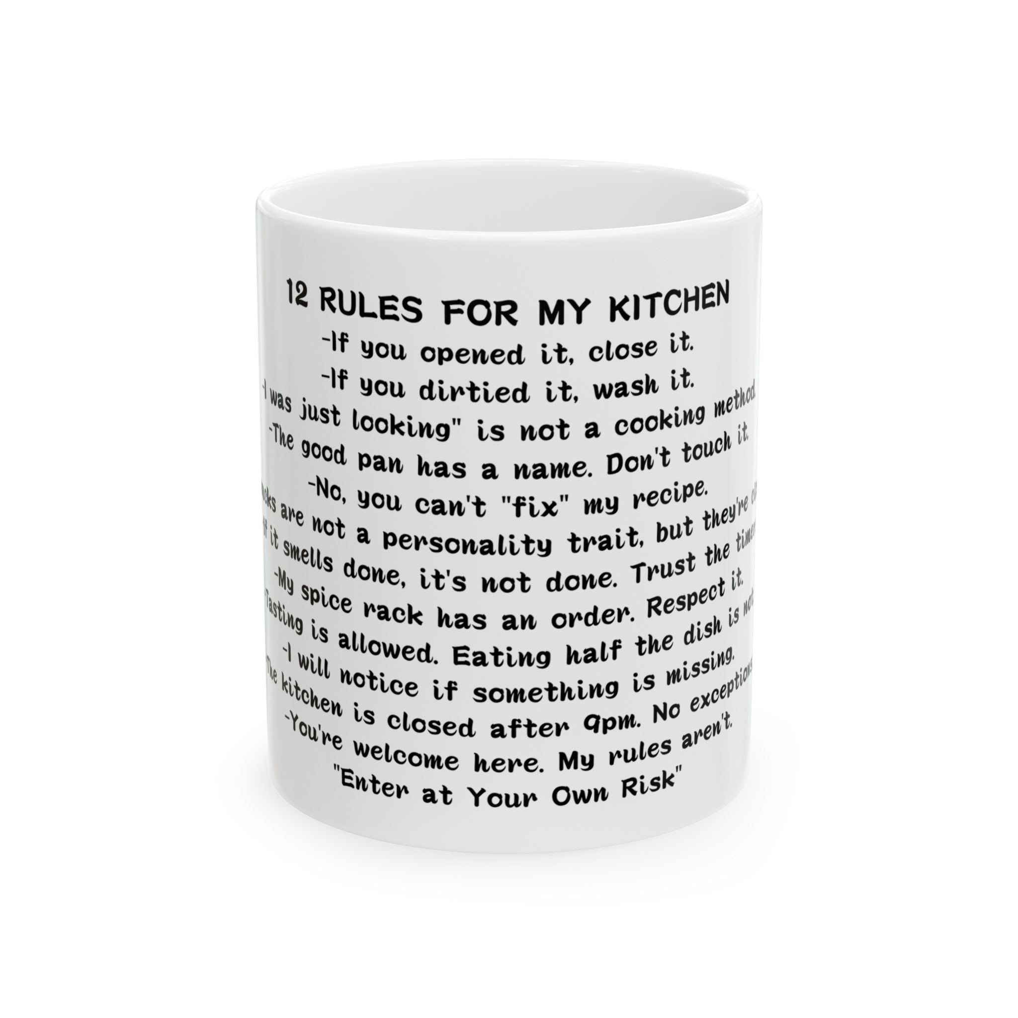12 Rules for My Kitchen Mug — Funny Cooking Humor Coffee Cup Gift Gift for Mom Ceramic Mug 11oz 15oz