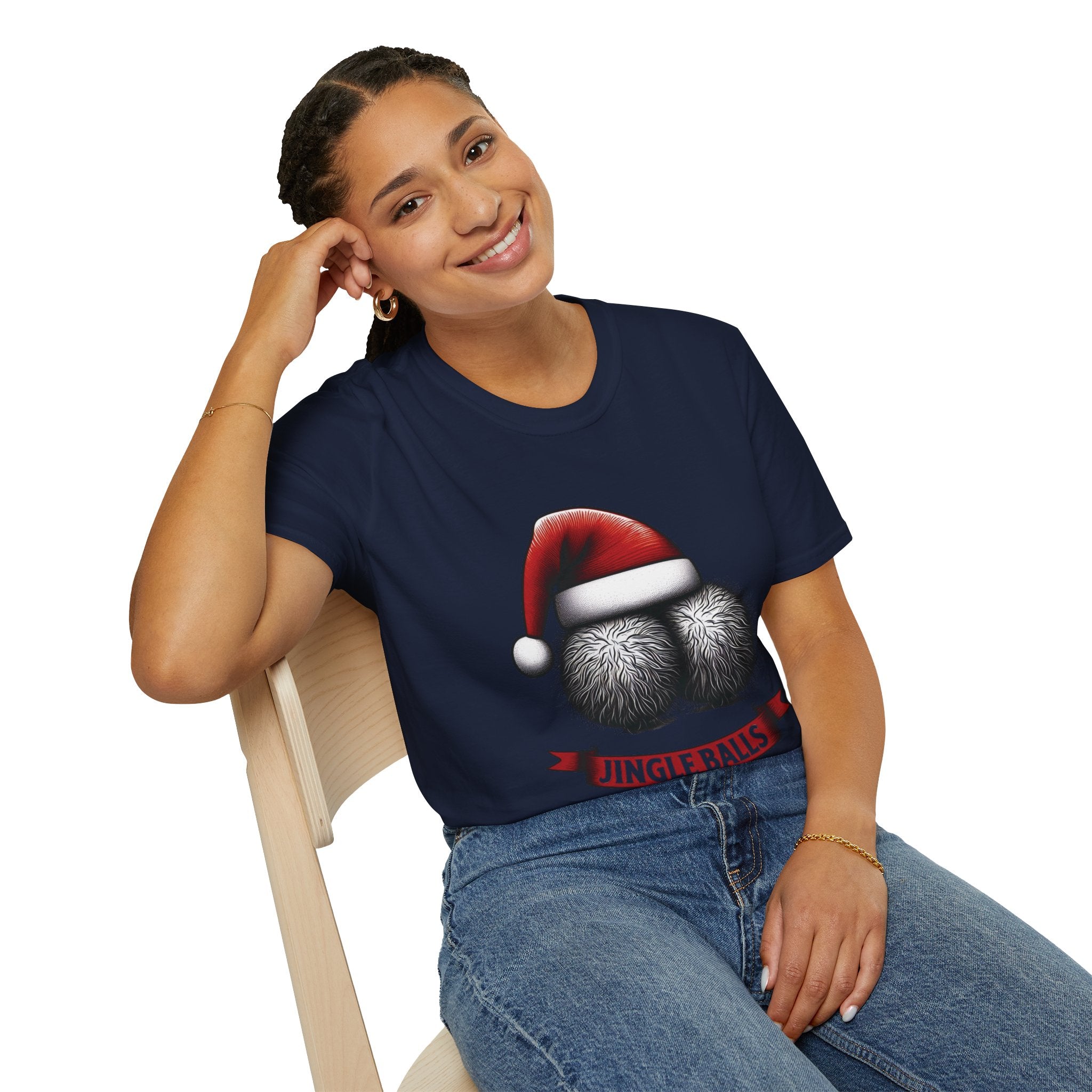 Tshirt Jingle Balls Funny Christmas T-Shirt Xmas Gift Tops Unisex Softstyle 2027