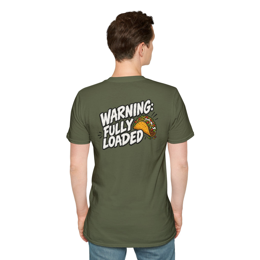 D0ark Humor Funny Taco Shirt Warning Fully Loaded Novelty Food Lover Graphic Tshirt Tee Unique Gift