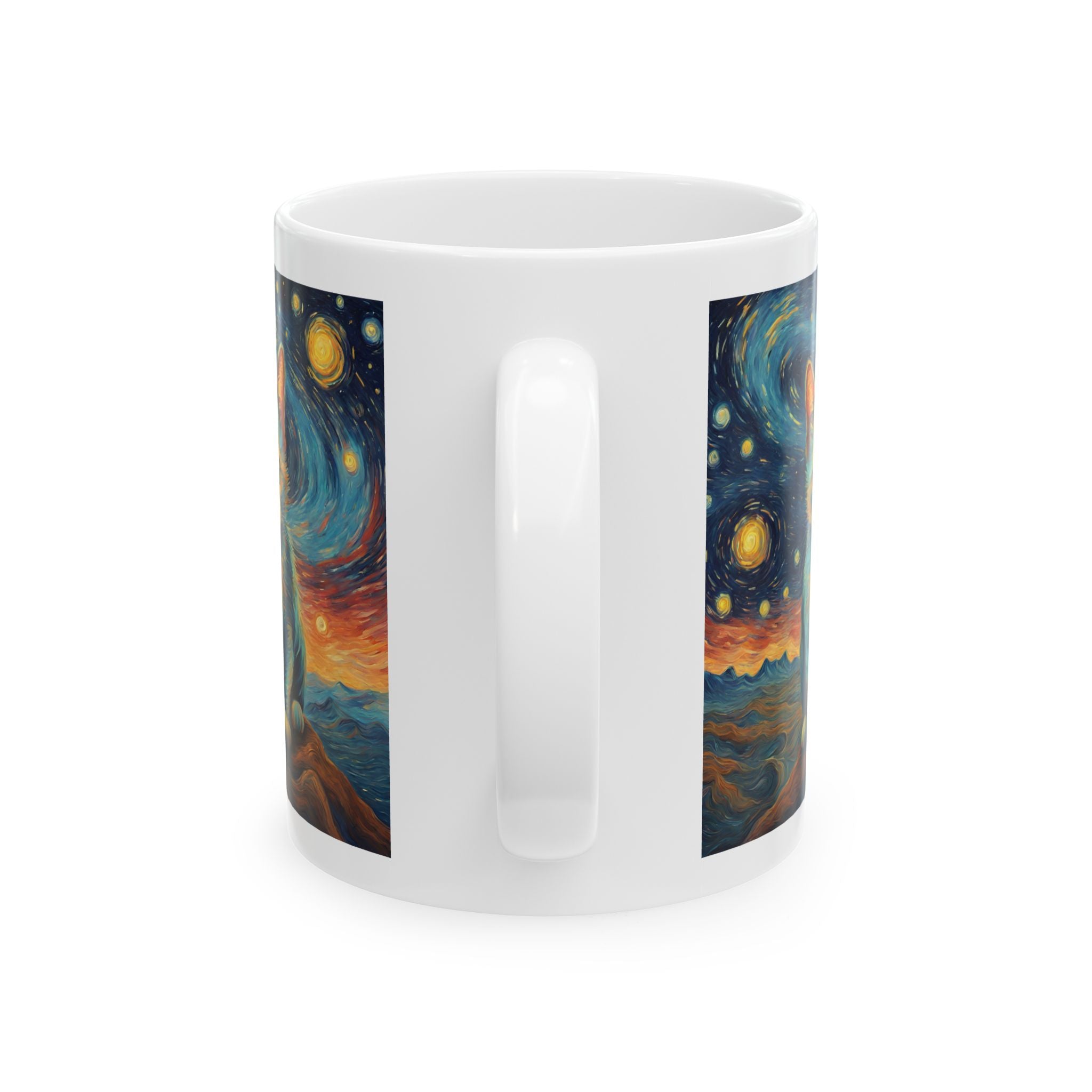 Cat For Mom Lover Van Gogh Art Funny Coffee Tea Ceramic Mug Office Work Cup Gift