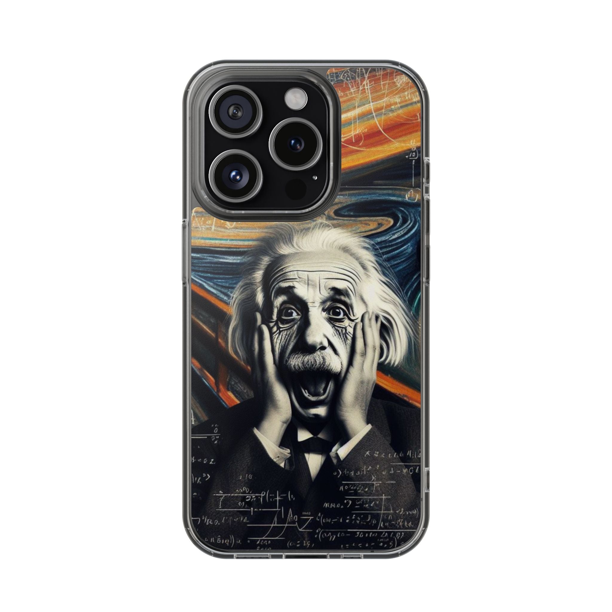 Funny Einstein Clear Phone Cases Edvard Munch Scream Unique iPhone Samsung Cases