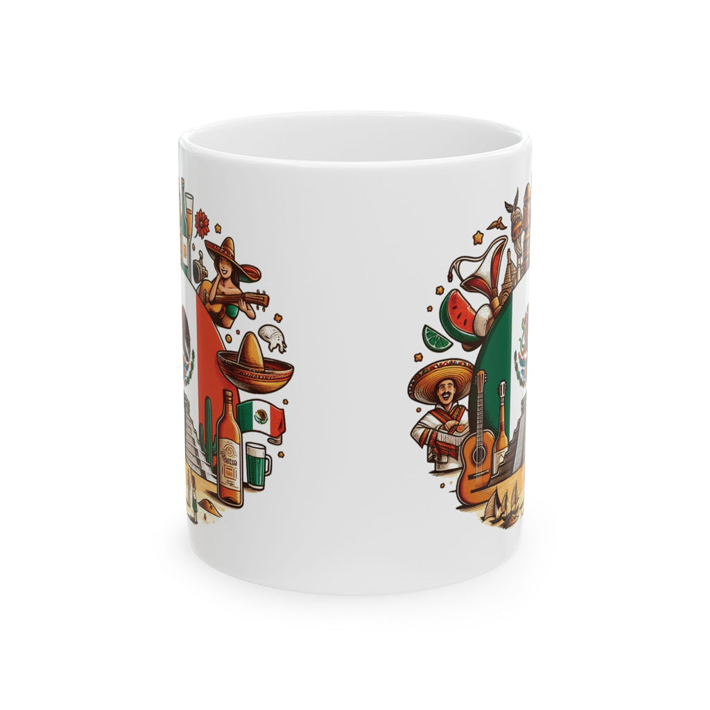 Mexico Mug Flag Chichen Itza Art Unique Tea Coffee Cup Ceramic Mug Gift Tourist