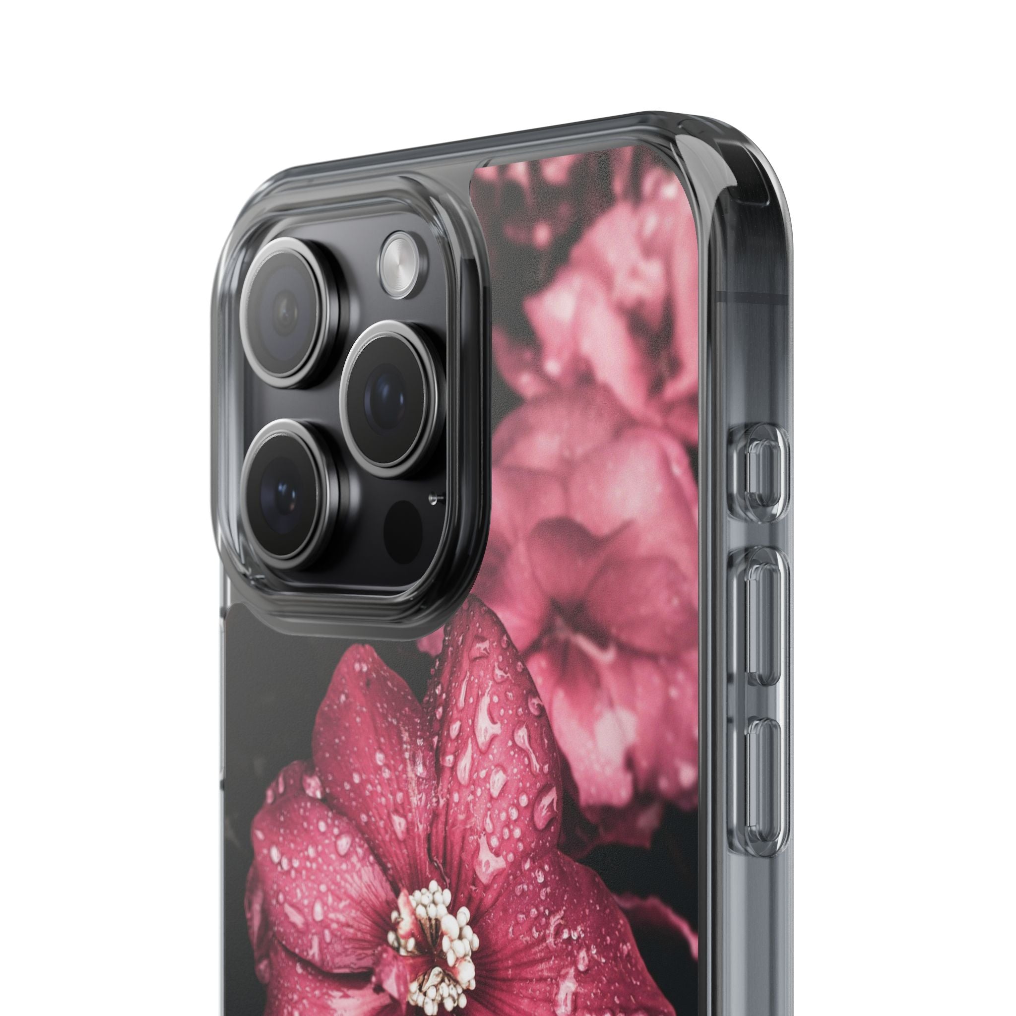 Pink Flowers Clear Cases iPhone Case Samsung Phone Case Unique Gift Cute Phone Cover Unique iPhone 17 Pro Max Phone Case