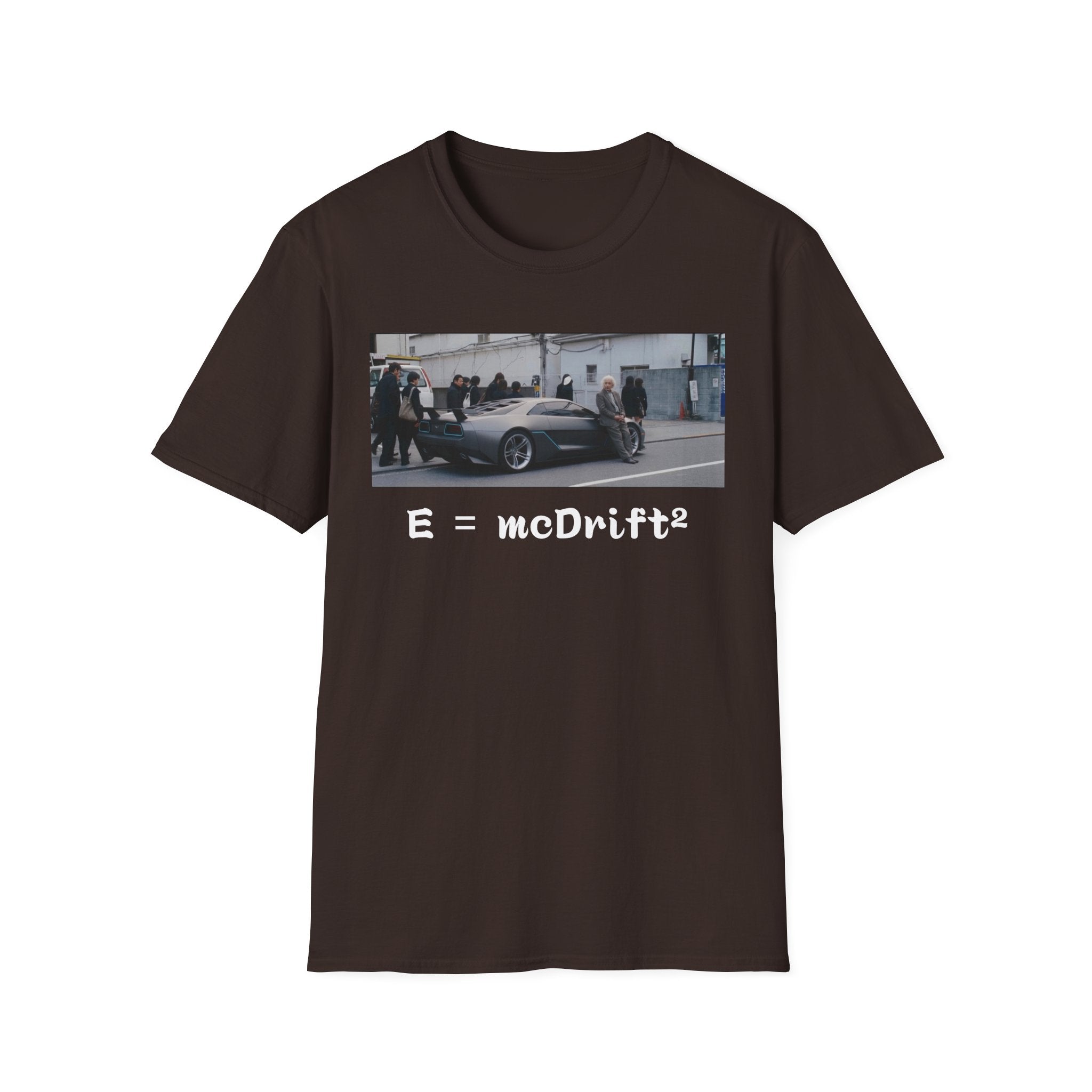 Funny Einstein Drift T-Shirt Speed Racing Car Unisex Softstyle TShirt Gift Men