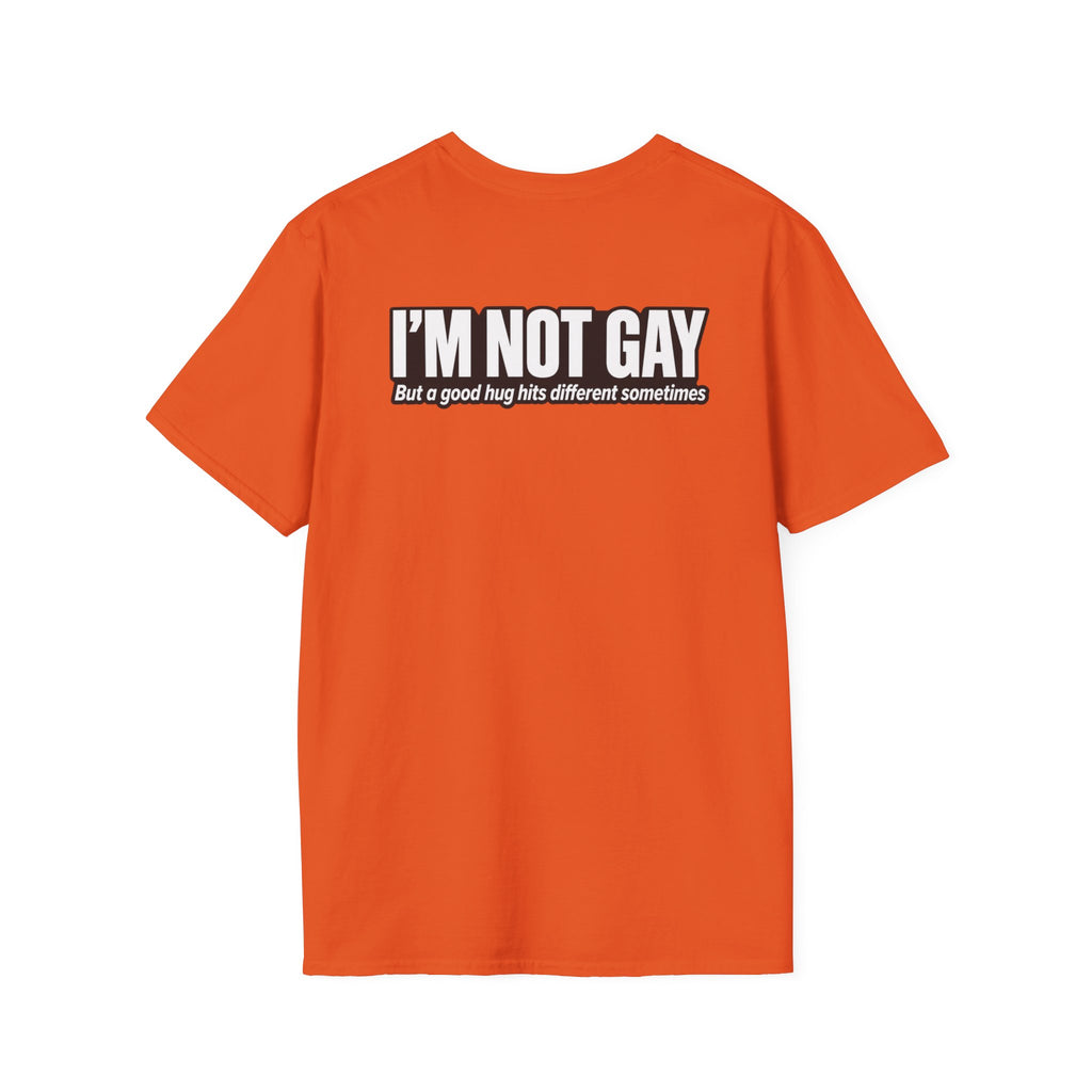 Dark Humor Funny Tshirt I'm not Gay but a Hug huts different Tee Unique Gift Unisex Softsyle Shirt