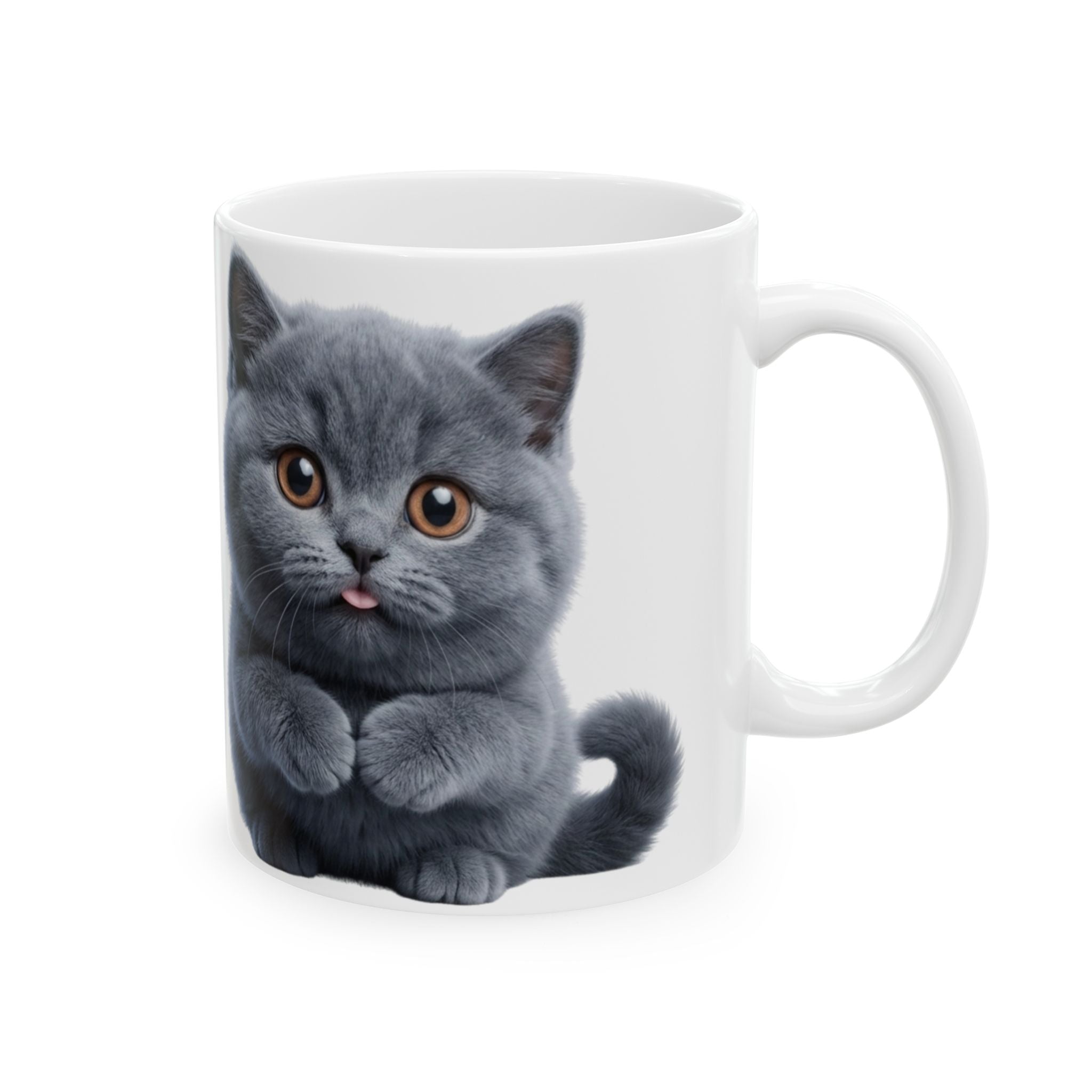Funny British Shorthair Cat Mug Cute Detective Cat Coffee Cup Lover Gift Ceramic Mug 11oz 15oz