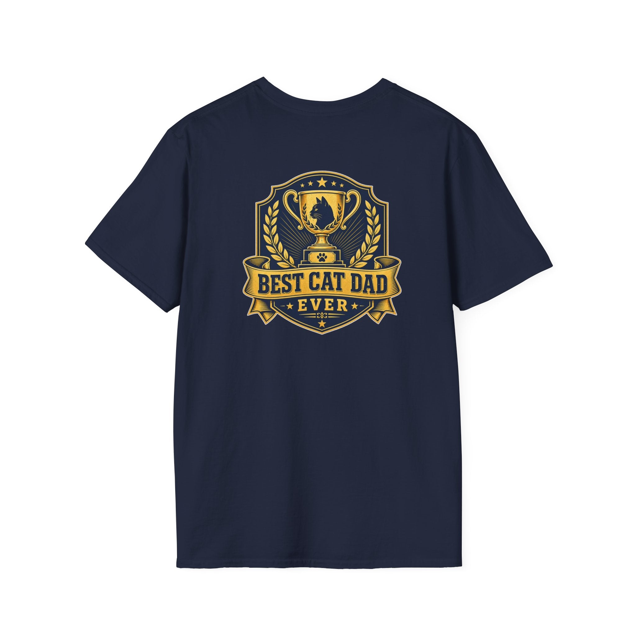 Best Cat Dad Ever Shirt Vintage Trophy Badge Cat Lover Graphic Tee Dark Humor Tee Unique Gift Funny Tshirt