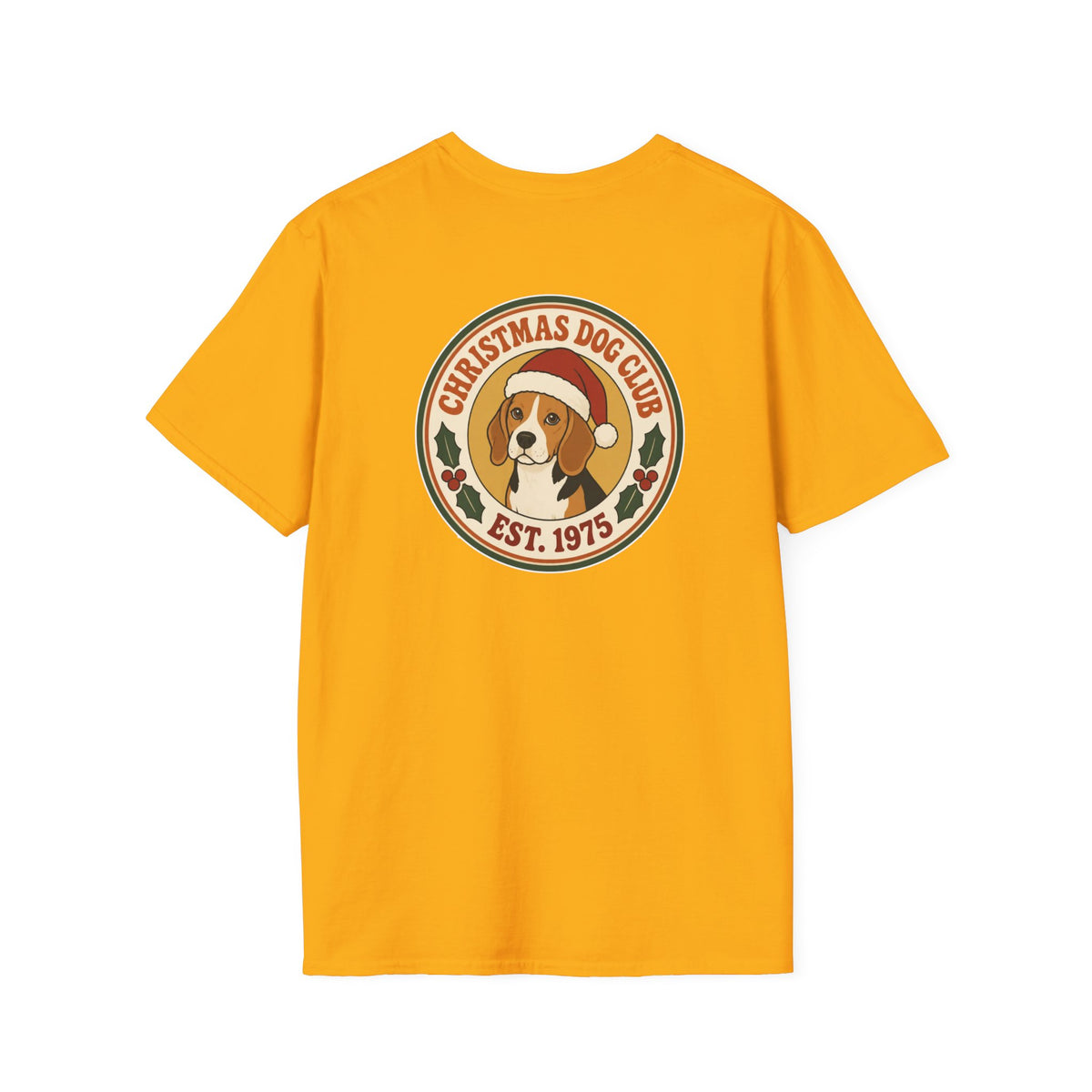 Retro Christmas Dog T-Shirt Christmas Dog Club Vintage Dog Lover Shirt Unisex Softstyle Tee Christmas Gift