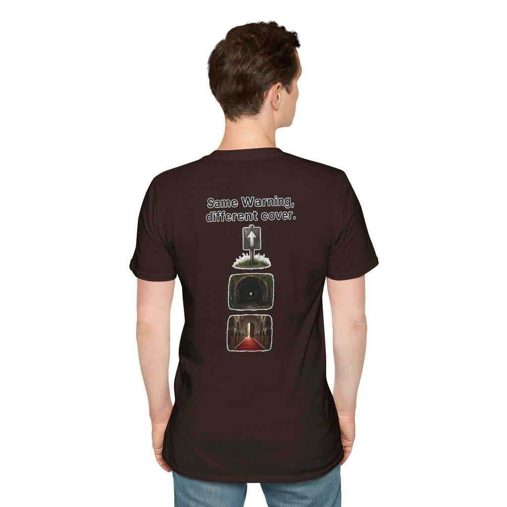 Funny Marriage T-Shirt Same Warning Different Cover Dead End Road Wedding Humor Shirt Groom Bachelor Party Tee
