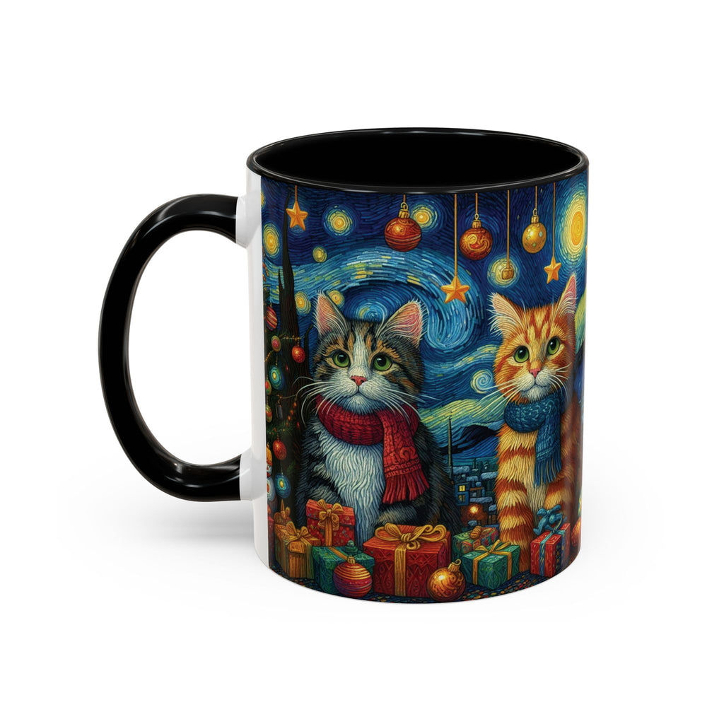 Christmas Mug Cats Mug Mom Van Gogh Art Funny Coffee Tea Ceramic Mug Cup Pink