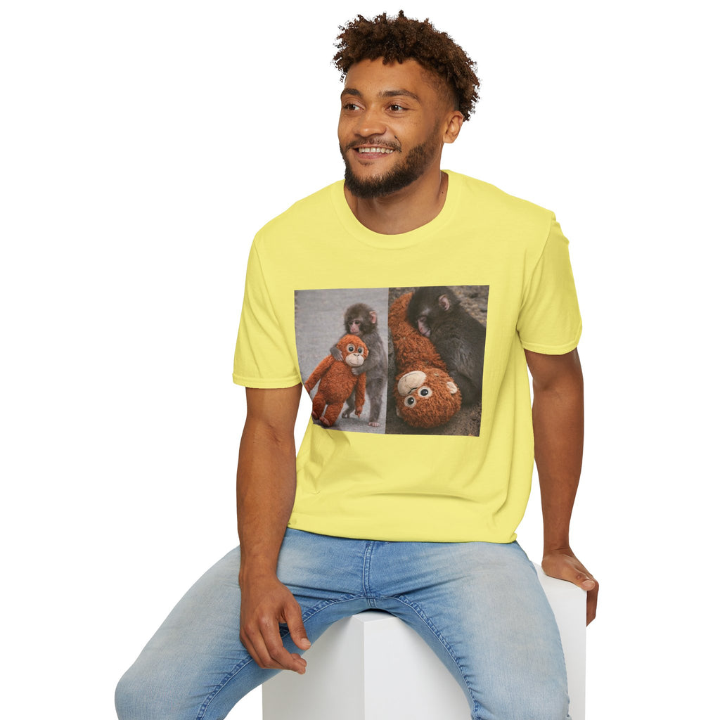 Funny Punch Monkey Viral Animal Tshirt Cute Trendy Unisex Softstyle T-Shirt Gift