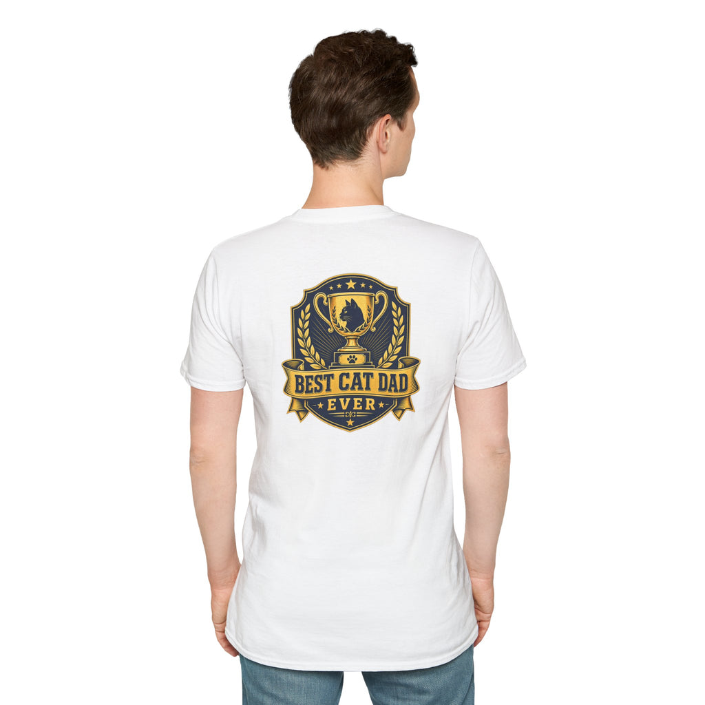 Best Cat Dad Ever Shirt Vintage Trophy Badge Cat Lover Graphic Tee Dark Humor Tee Unique Gift Funny Tshirt