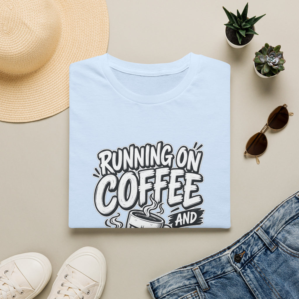 Funny Dark Humor Tshirt — Funny Office Tshirt Dark Humor Graphic Tee Unique Coworker Gift  RUNNING ON COFFEE AND PASSIVE AGGRESSION Shirt