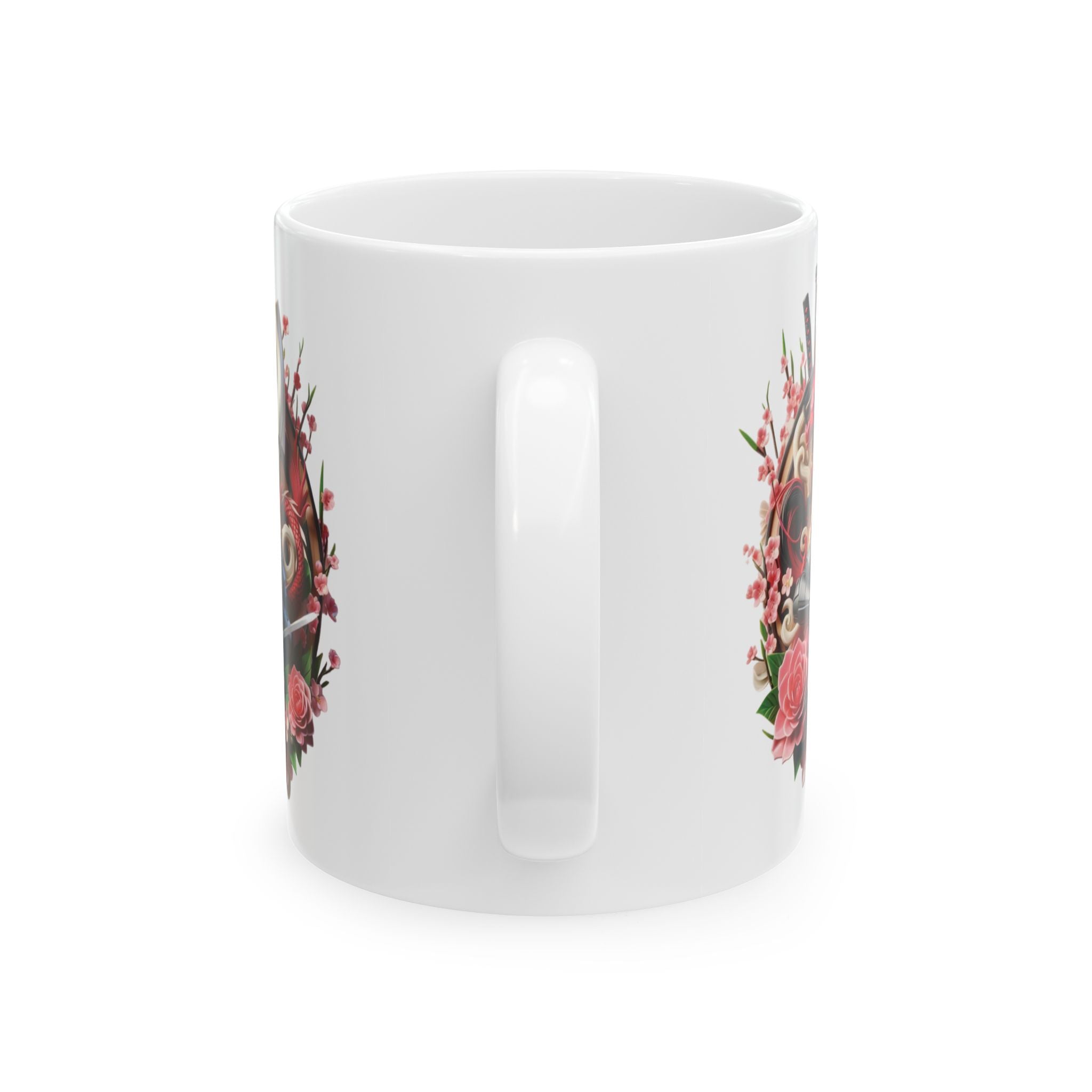 3D Japan Sakura Ninja Cup Flag Knight Samurai Dragon Art Flower Unique Gift Mug