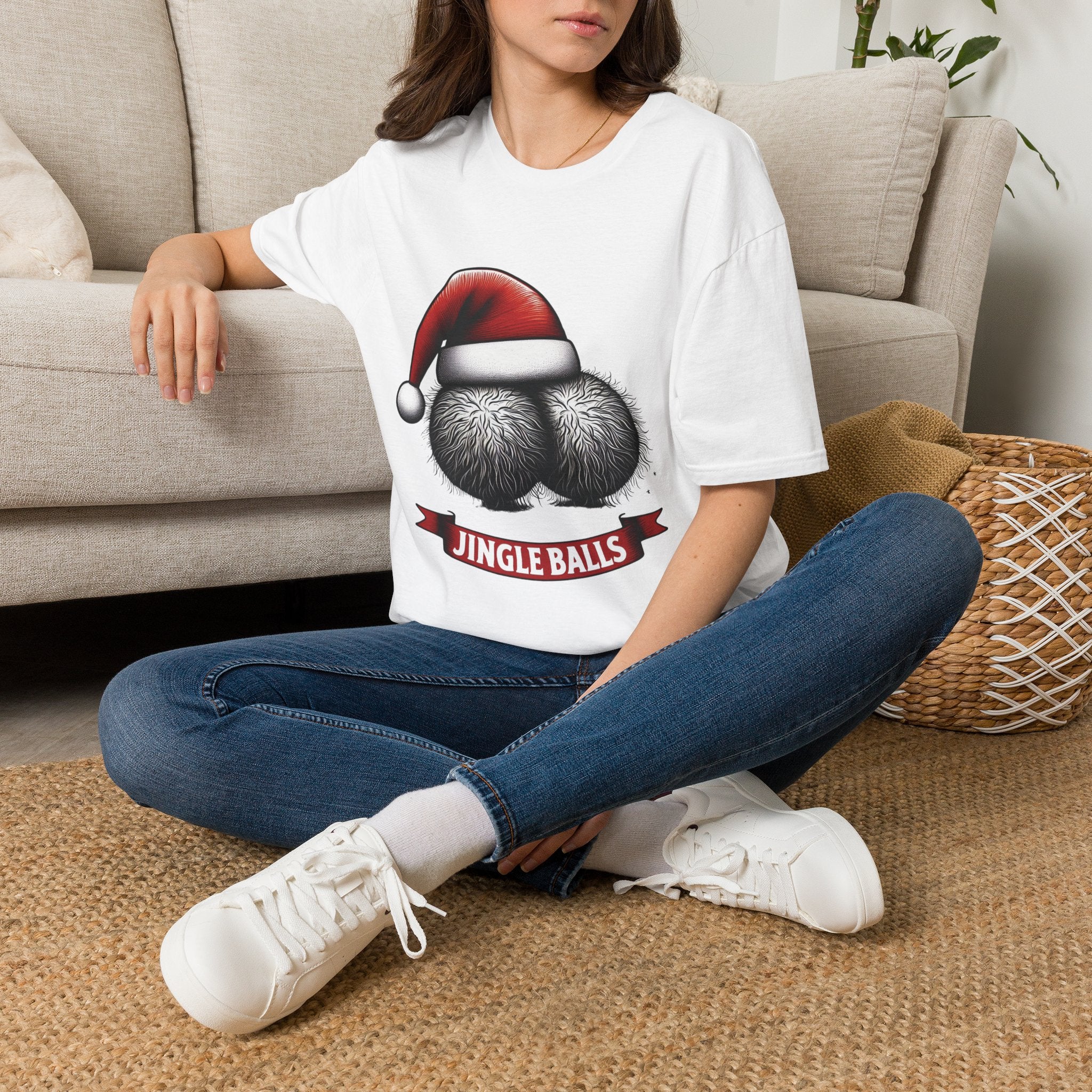 Tshirt Jingle Balls Funny Christmas T-Shirt Xmas Gift Tops Unisex Softstyle 2027