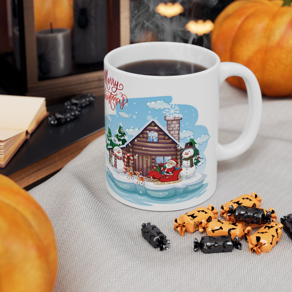 Christmas Mug Funny Santa Claus Mug Unique Cute Snowman Coffee Cup Tea Gift Kids 11oz
