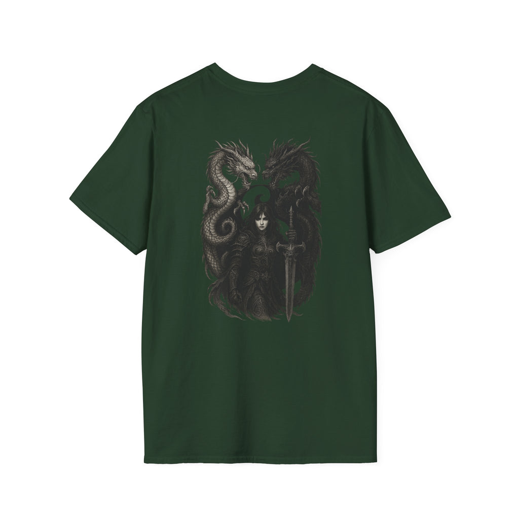 Dragon T-shirt Men Women Graphic Tee Clothing Apparel Symbol Ying Yang In Back
