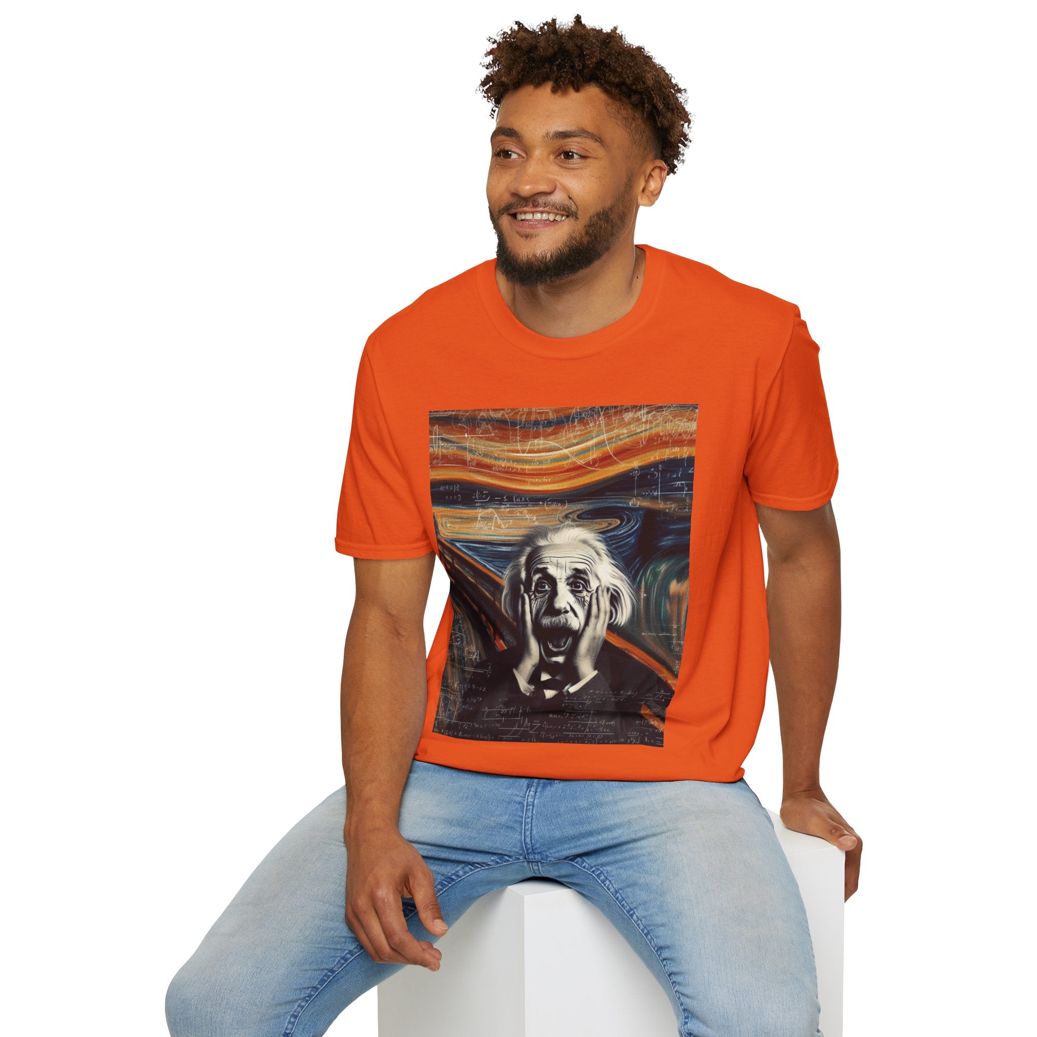 Funny Einstein Unisex Softstyle T-Shirt Edvard Munch Scream Cotton Gift Men Lady