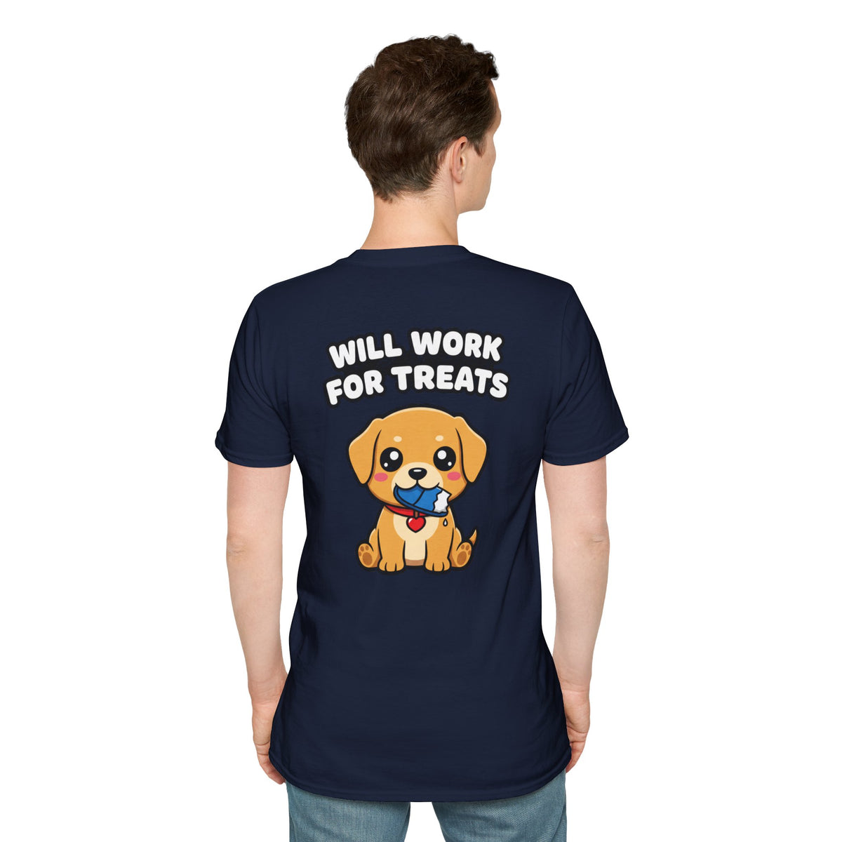 Cute Labrador Shirt Will Work For Treats Funny Dog Lover Unisex Softstyle Tee Gift