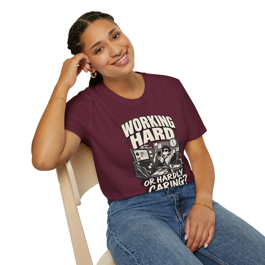 Funny Dark Humor Tshirt — Funny Office Tshirt Dark Humor Graphic Tee Unique Coworker Gift WORKING HARD Shirt