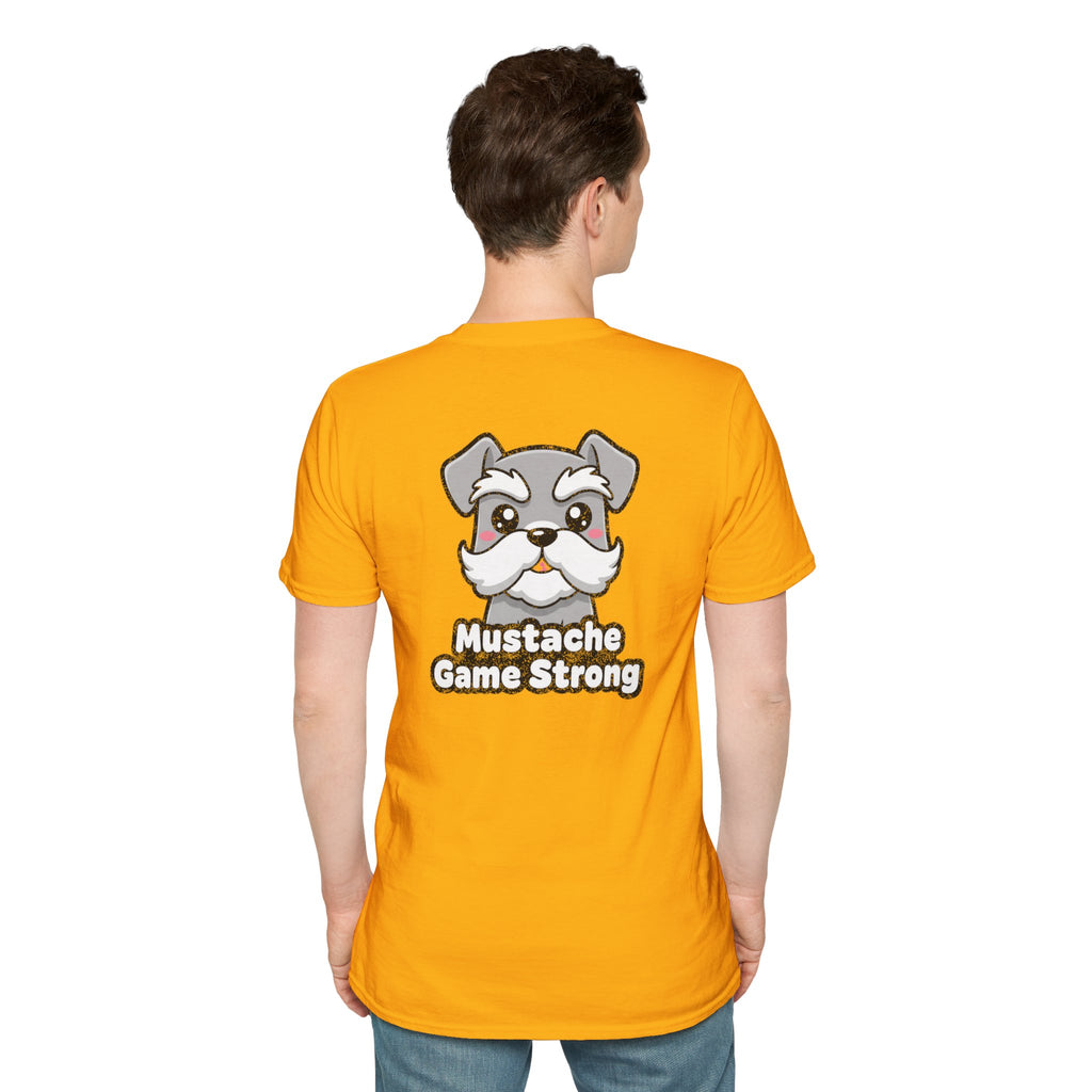 Cute Schnauzer Shirt Mustache Game Strong Funny Dog Lover Unisex Softstyle Tee Gift
