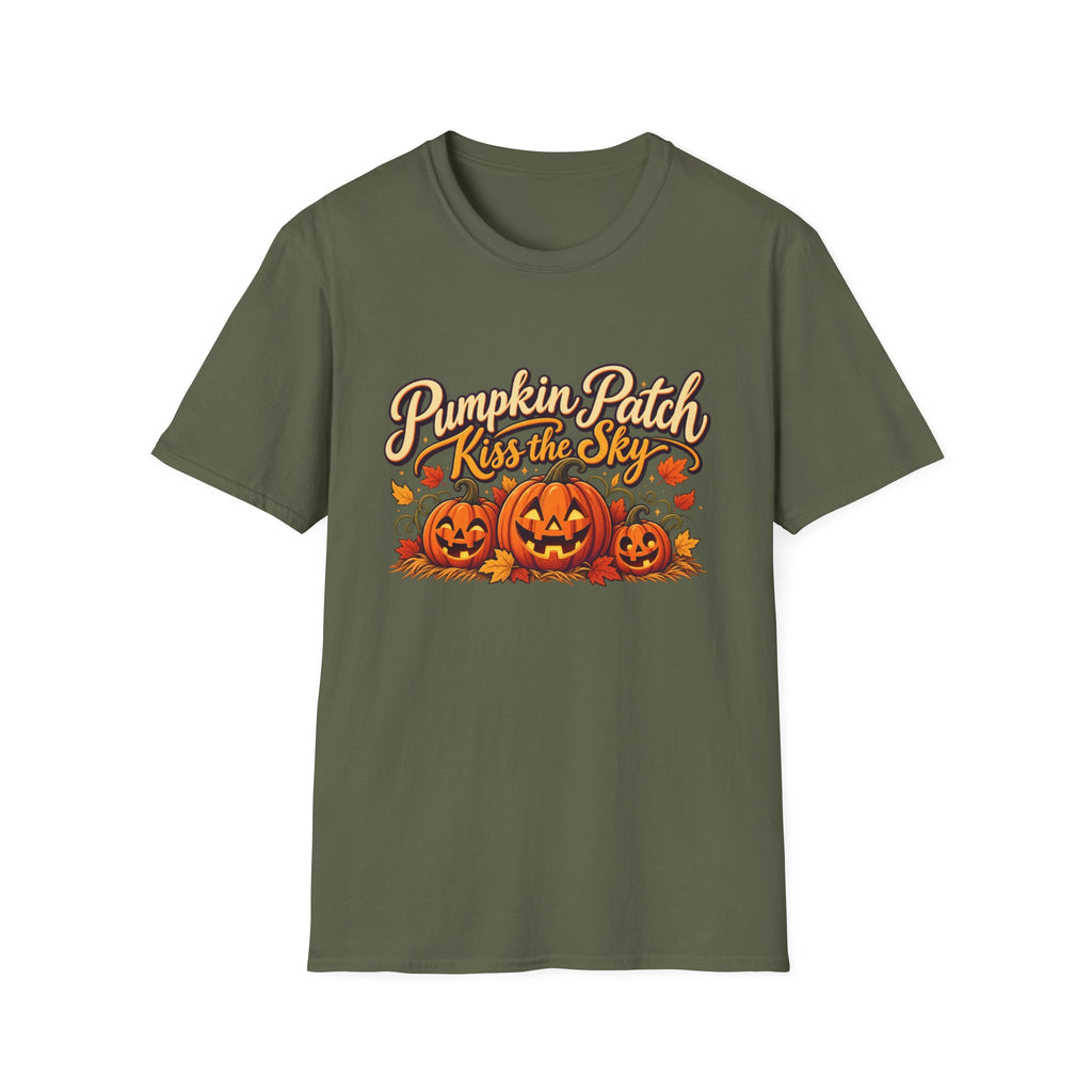 Pumpkin Patch Kiss the Sky Shirt | Cute Fall Jack-O'-Lantern Graphic Tee | Womens Halloween T-Shirt
