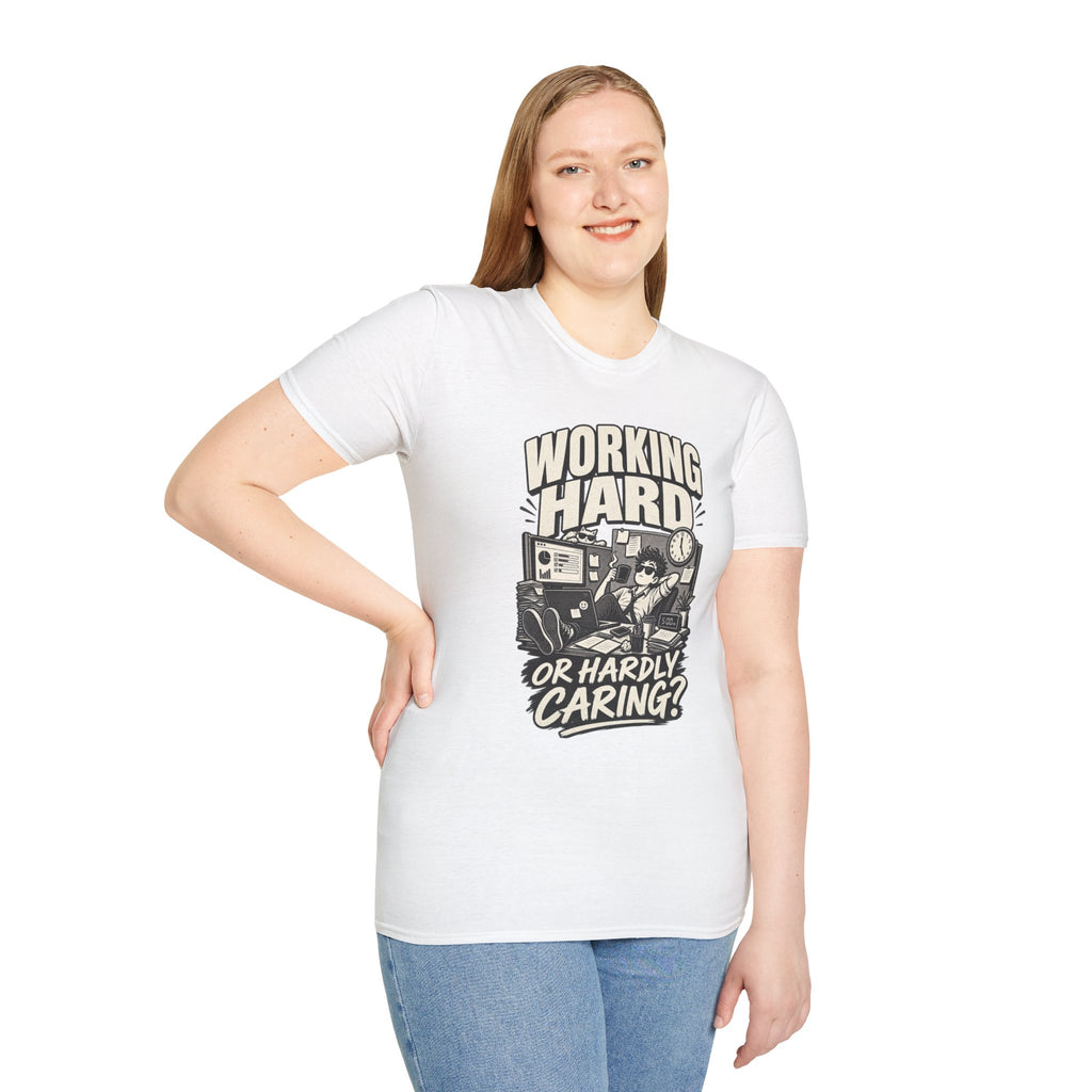 Funny Dark Humor Tshirt — Funny Office Tshirt Dark Humor Graphic Tee Unique Coworker Gift WORKING HARD Shirt