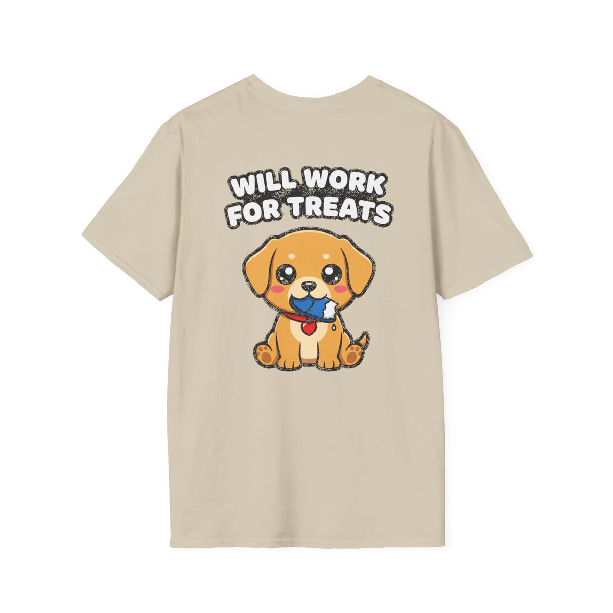 Cute Labrador Shirt Will Work For Treats Funny Dog Lover Unisex Softstyle Tee Gift