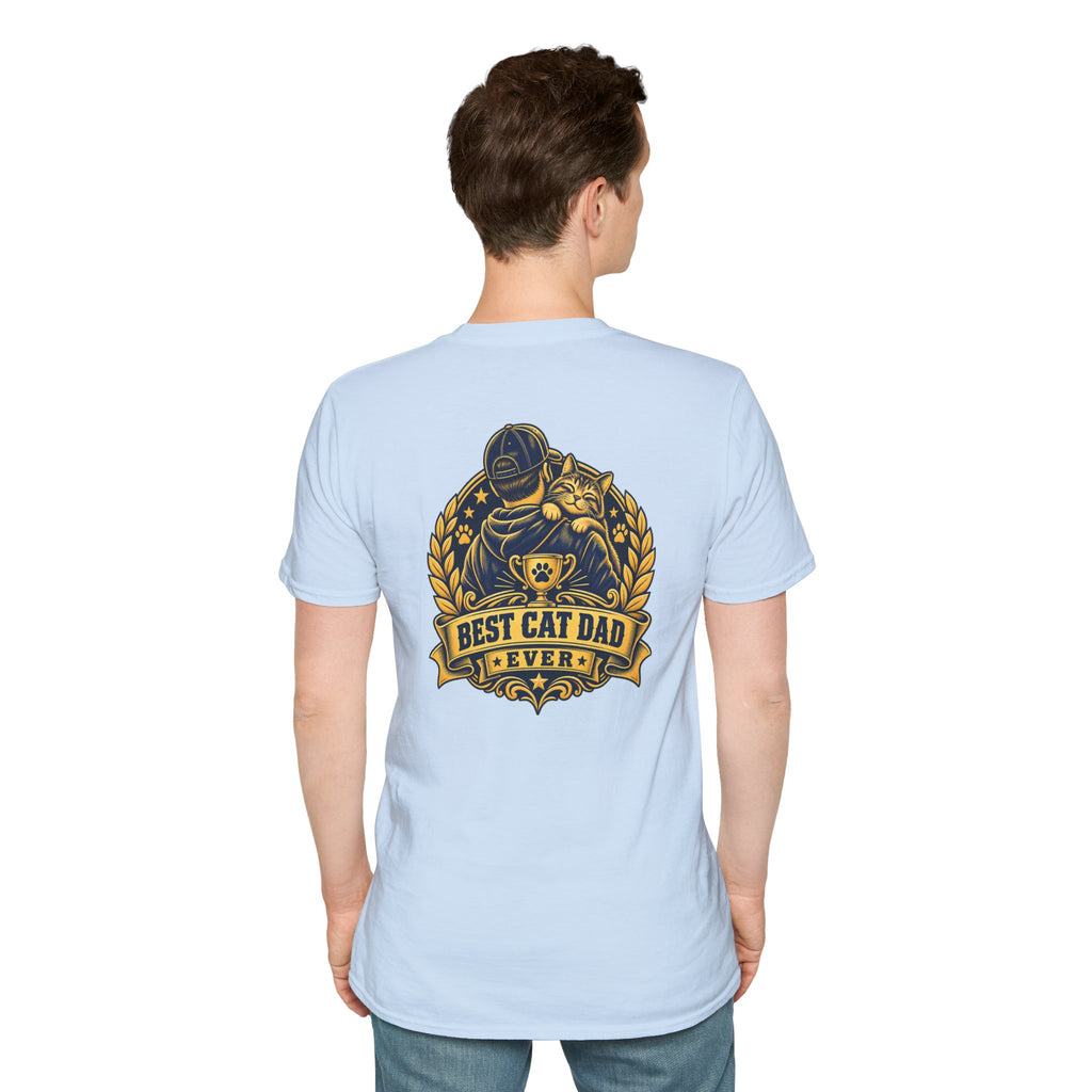 Best Cat Dad Ever Shirt Vintage Trophy Badge Cat Lover Graphic Tee Dark Humor Tee Unique Gift Funny Tshirt