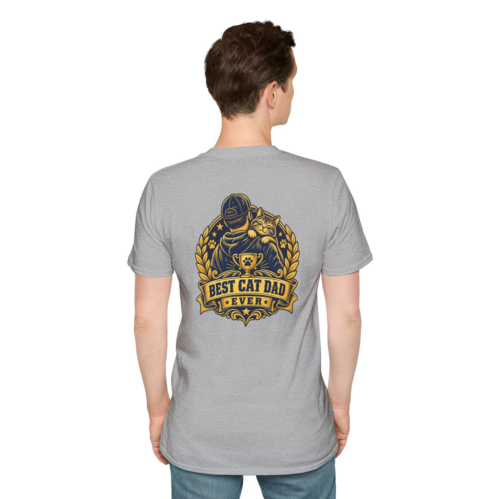 Best Cat Dad Ever Shirt Vintage Trophy Badge Cat Lover Graphic Tee Dark Humor Tee Unique Gift Funny Tshirt