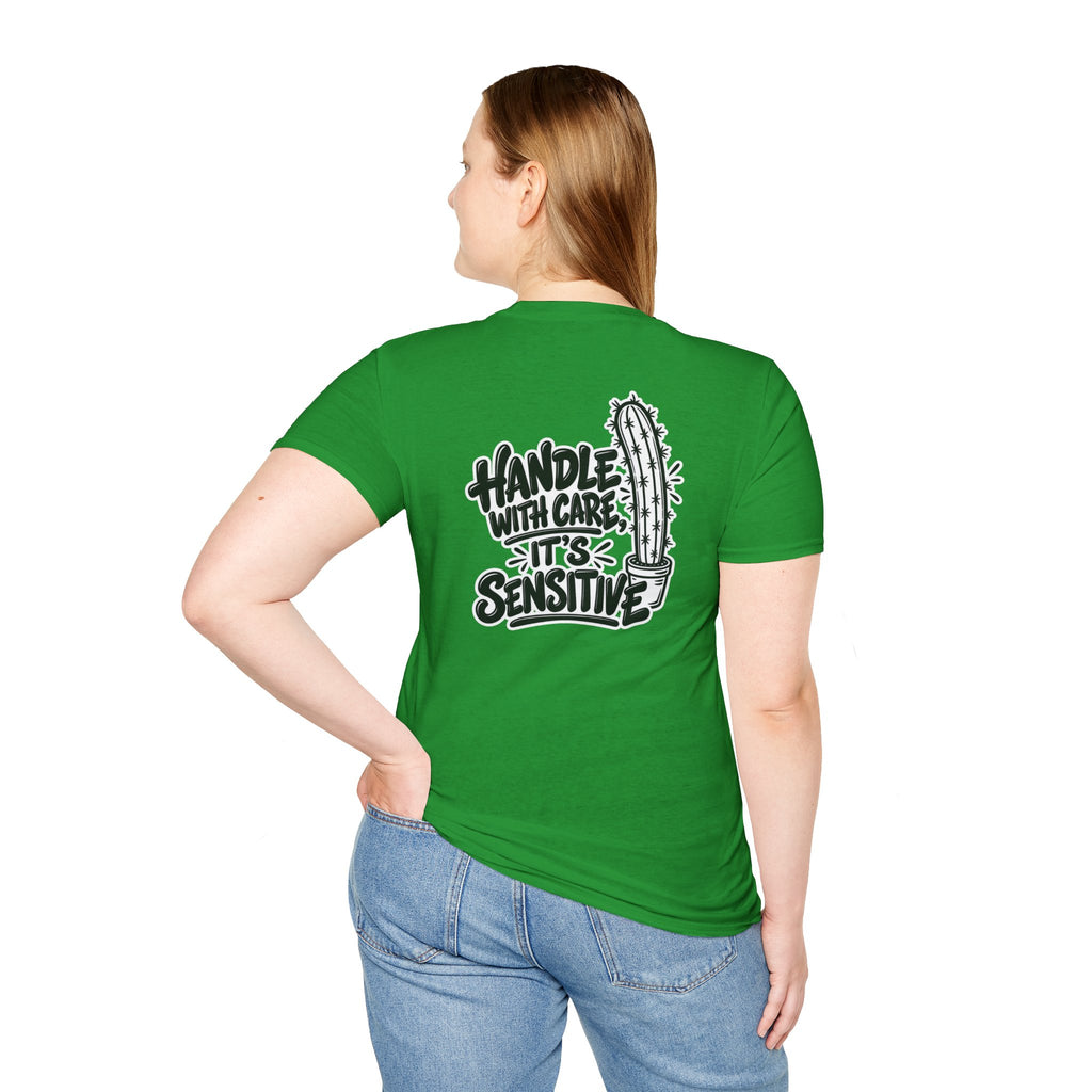 Dark Humor Funny Plant Shirt Handle With Care It's Sensitive Novelty Cactus Tshirt Tee Unique Gift