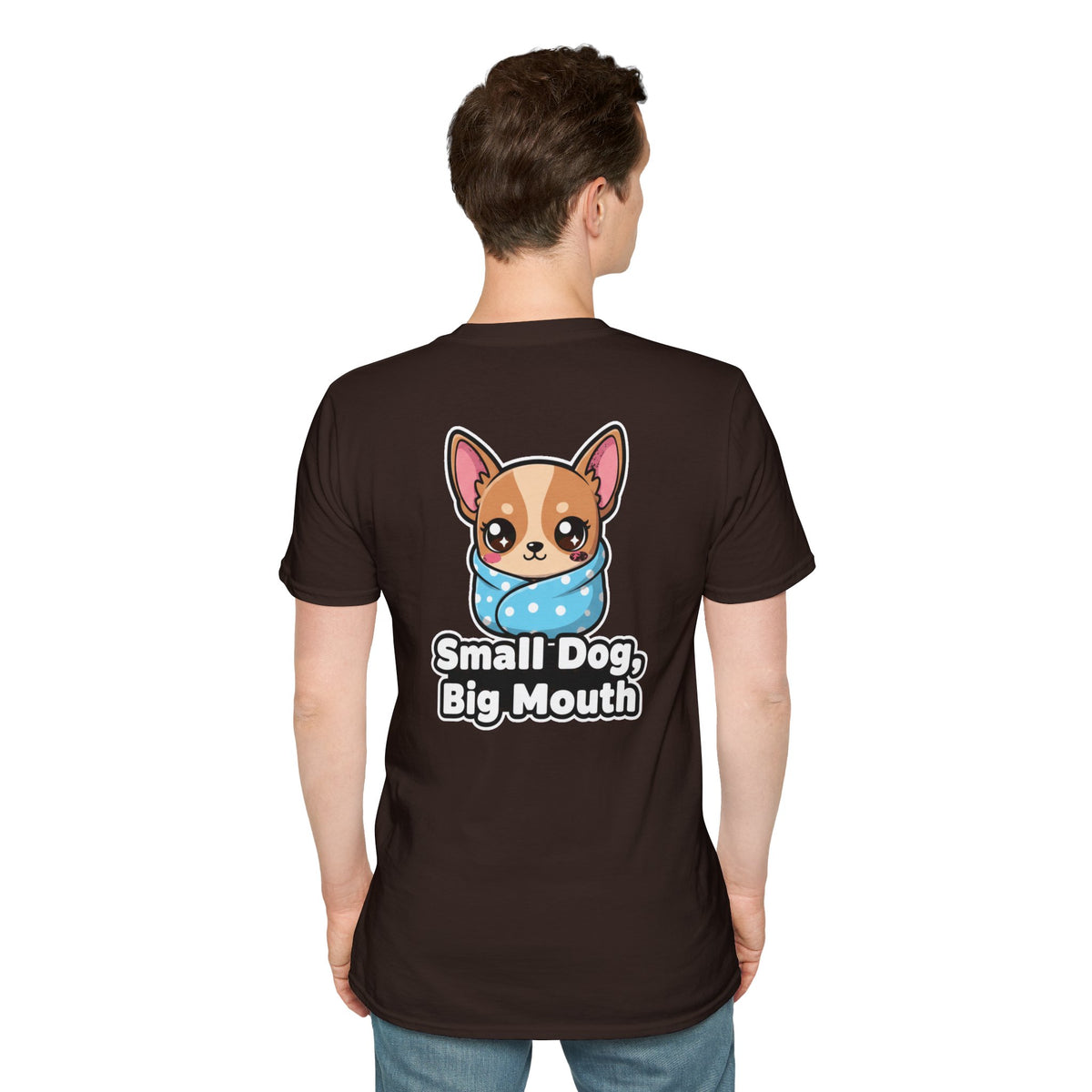 Cute Chihuahua Shirt Small Dog, Big Mouth Funny Dog Lover Unisex Softstyle Tee Gift