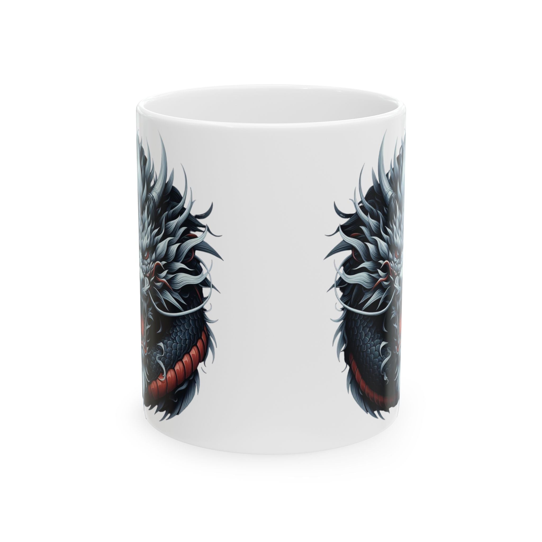 Japan Dragon Mug White Ceramic Tea Coffee Cup Unique Birthday Gift Animal Lover 11oz