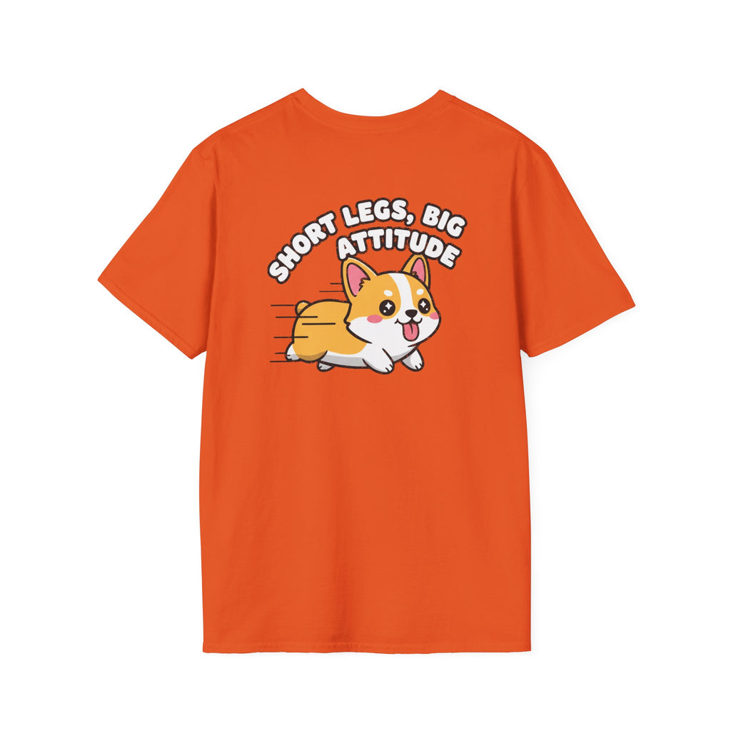 Cute Corgi Shirt Short Legs, Big Attitude Funny Dog Lover Unisex Softstyle Tee Gift
