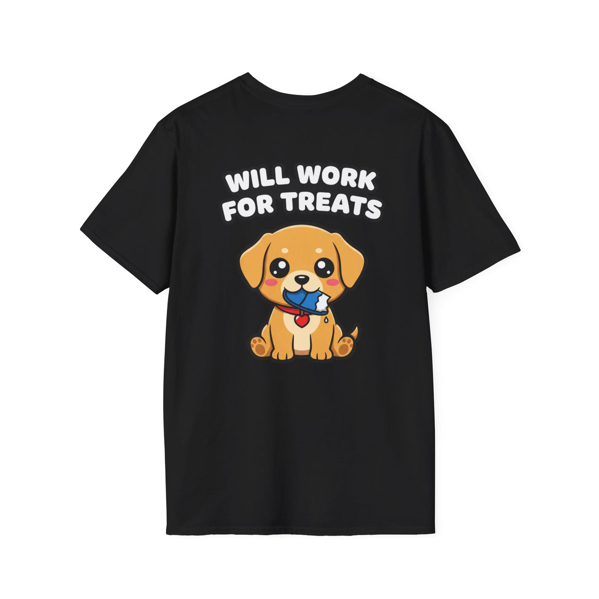 Cute Labrador Shirt Will Work For Treats Funny Dog Lover Unisex Softstyle Tee Gift