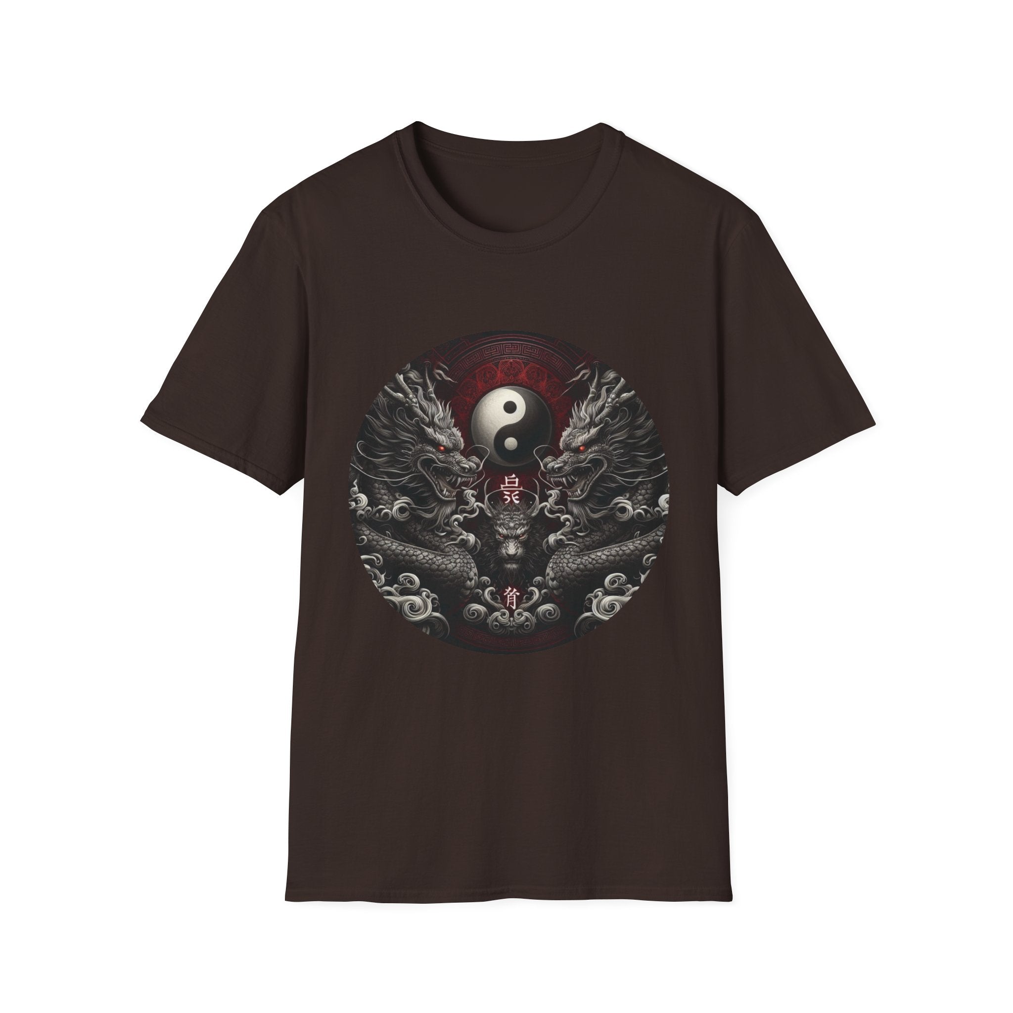 Dragon T-shirt Men Women Graphic Tee Clothing Apparel Symbol Ying Yang Best Gift
