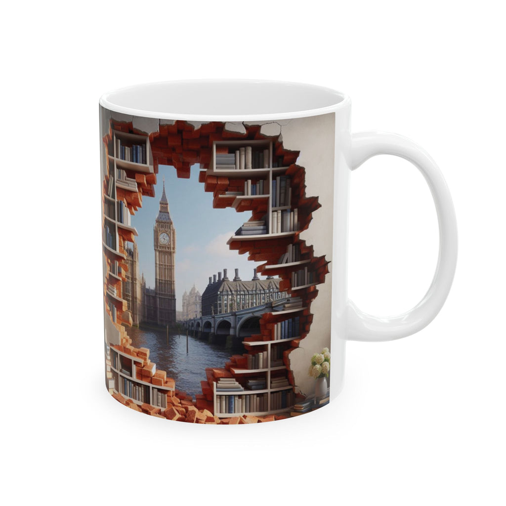 3D Bookshelf Mug Library Mugs London Ceramic Coffee Cup Tea Unique Office Gifts