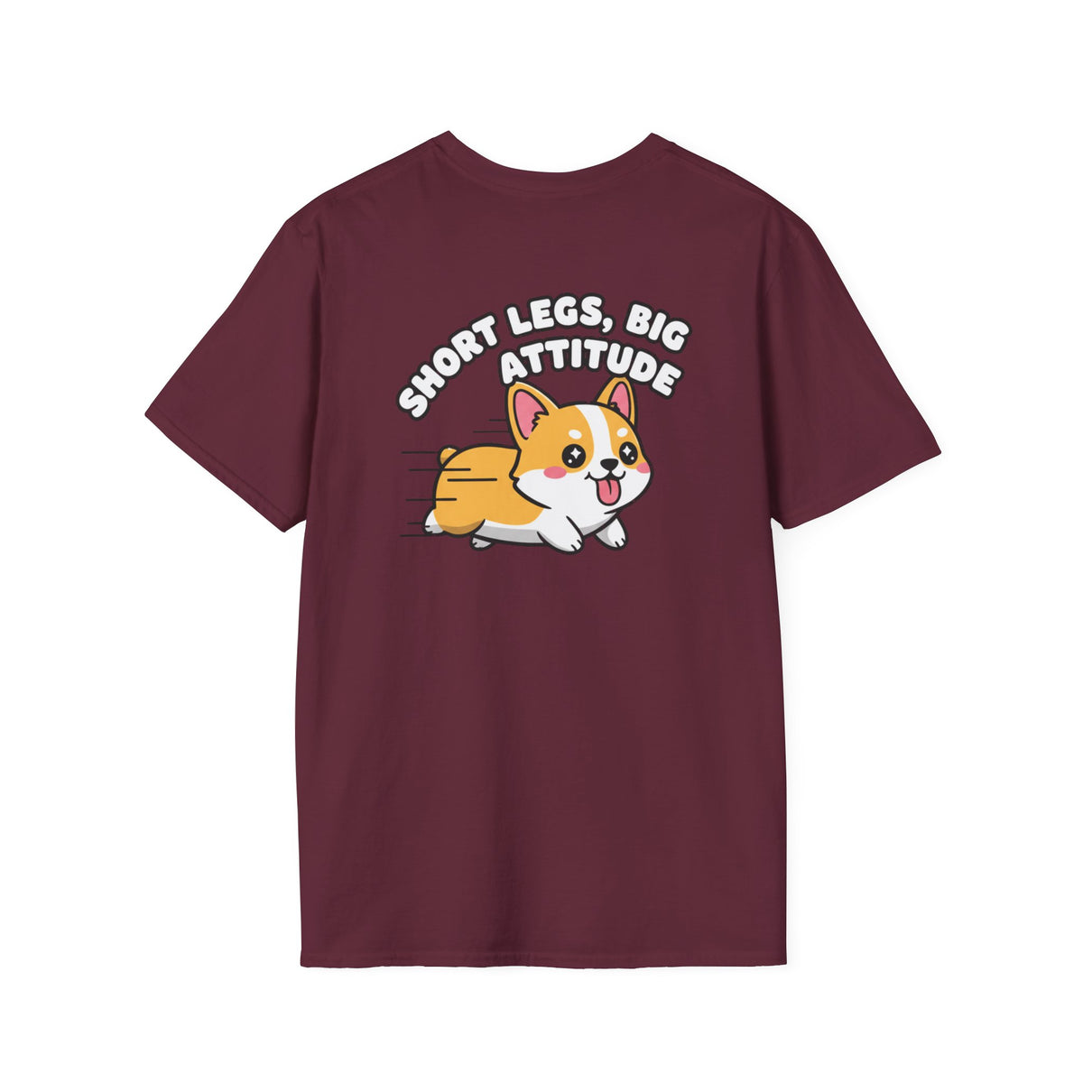 Cute Corgi Shirt Short Legs, Big Attitude Funny Dog Lover Unisex Softstyle Tee Gift
