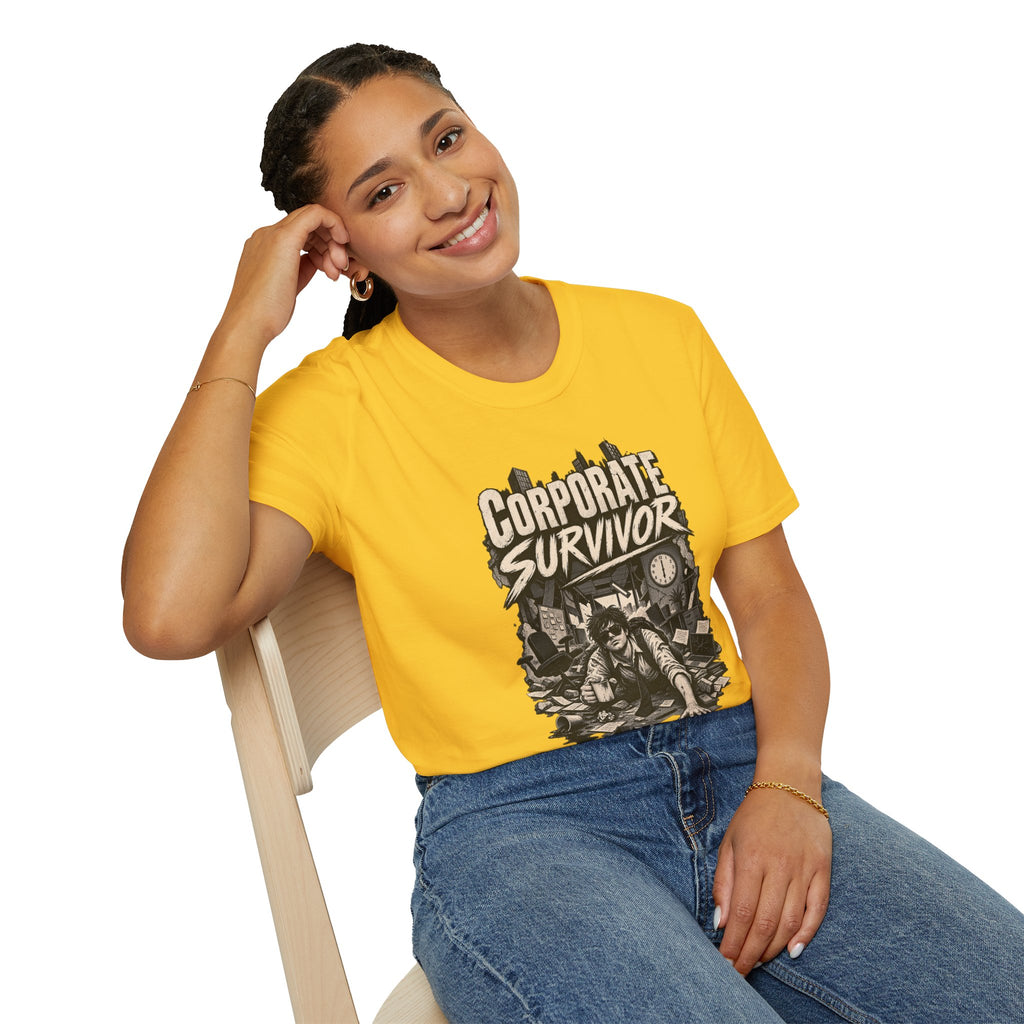 Funny Dark Humor Tshirt — Funny Office Tshirt Dark Humor Graphic Tee Unique Coworker Gift CORPORATE SURVIVOR Shirt