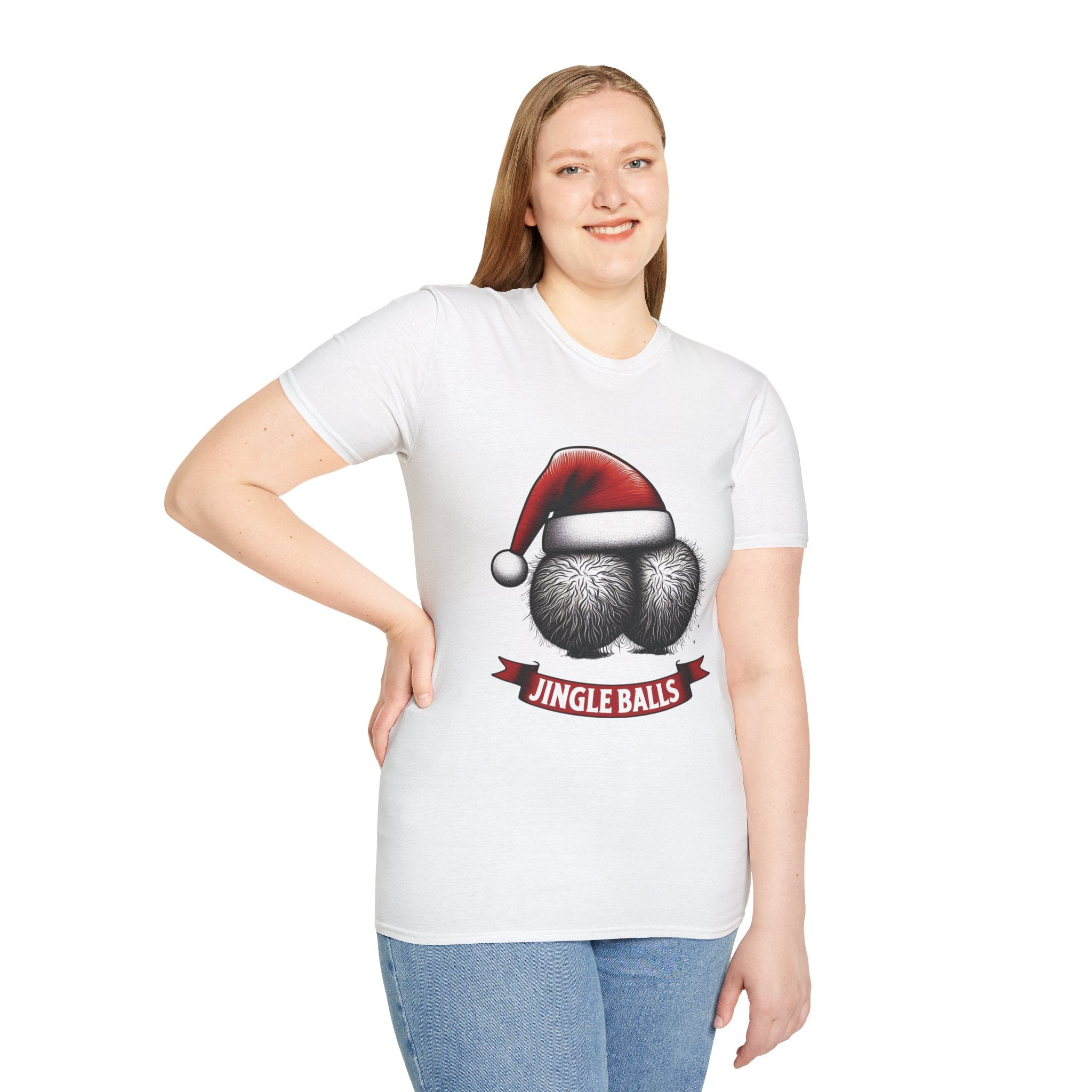 Tshirt Jingle Balls Funny Christmas T-Shirt Xmas Gift Tops Unisex Softstyle 2027