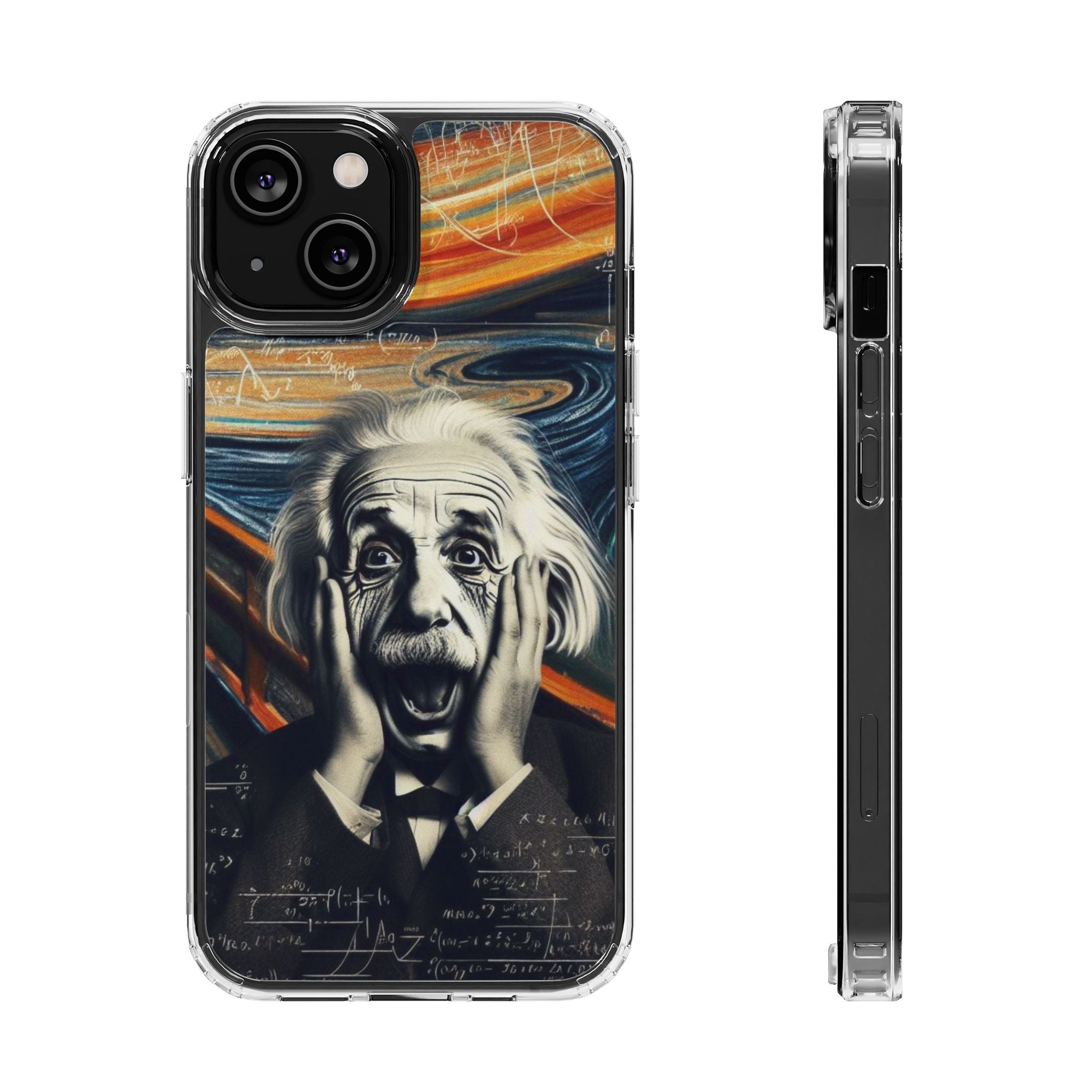 Funny Einstein Clear Phone Cases Edvard Munch Scream Unique iPhone Samsung Cases