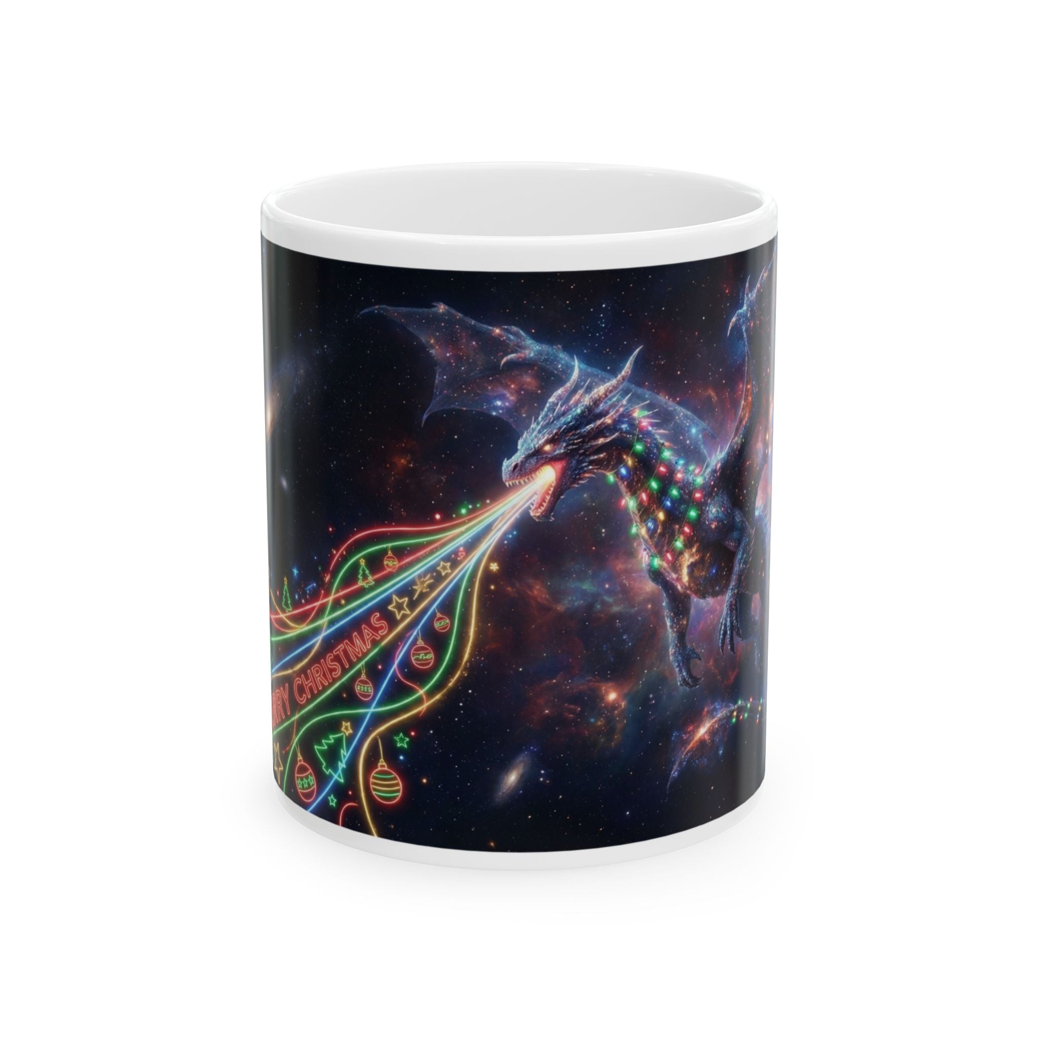 Christmas Dragon Mug Unique Funny Ceramic Coffee Cup 11oz Holiday Gift Tea Mug