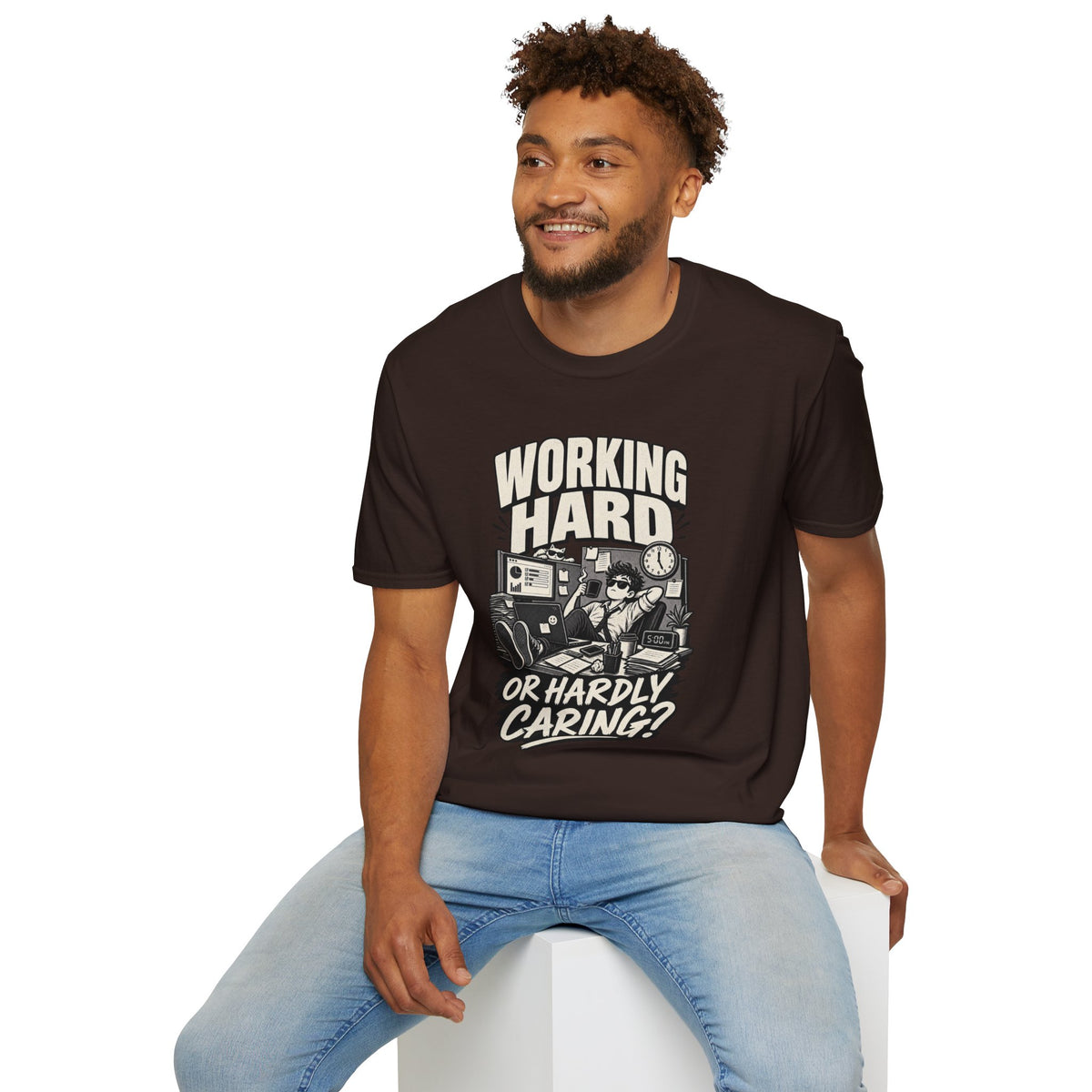 Funny Dark Humor Tshirt — Funny Office Tshirt Dark Humor Graphic Tee Unique Coworker Gift WORKING HARD Shirt
